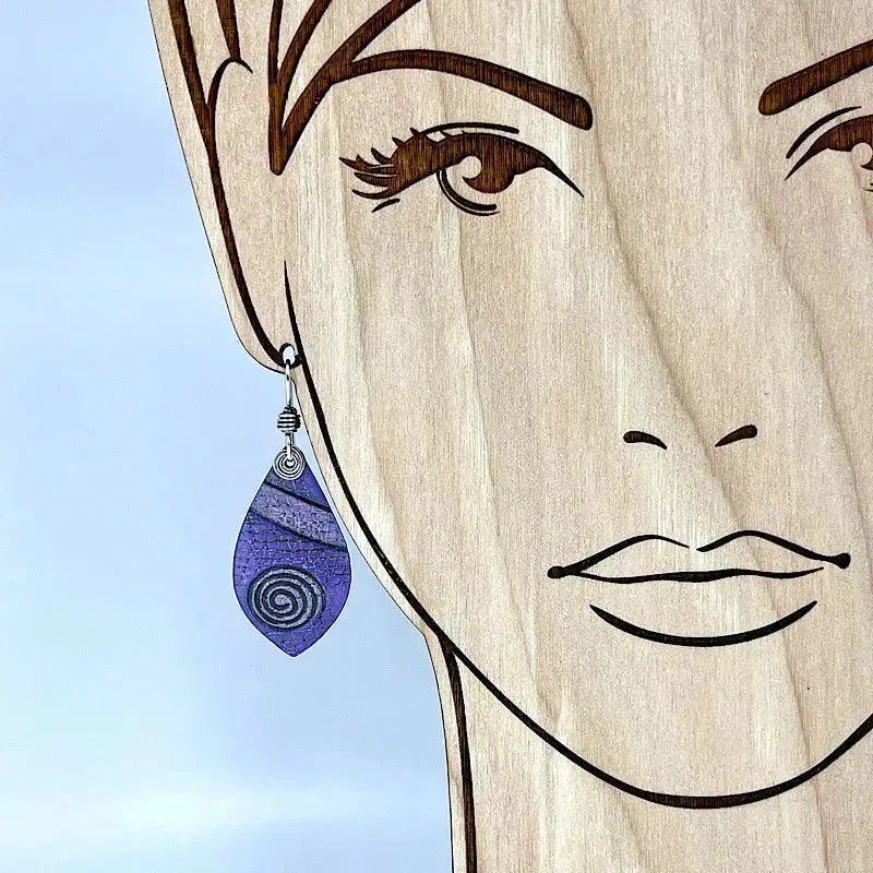 Elegant Purple Copper Earrings with Sterling Silver Accents - Perfect for Women's Jewelry, Gift Ideas & Special Occasions