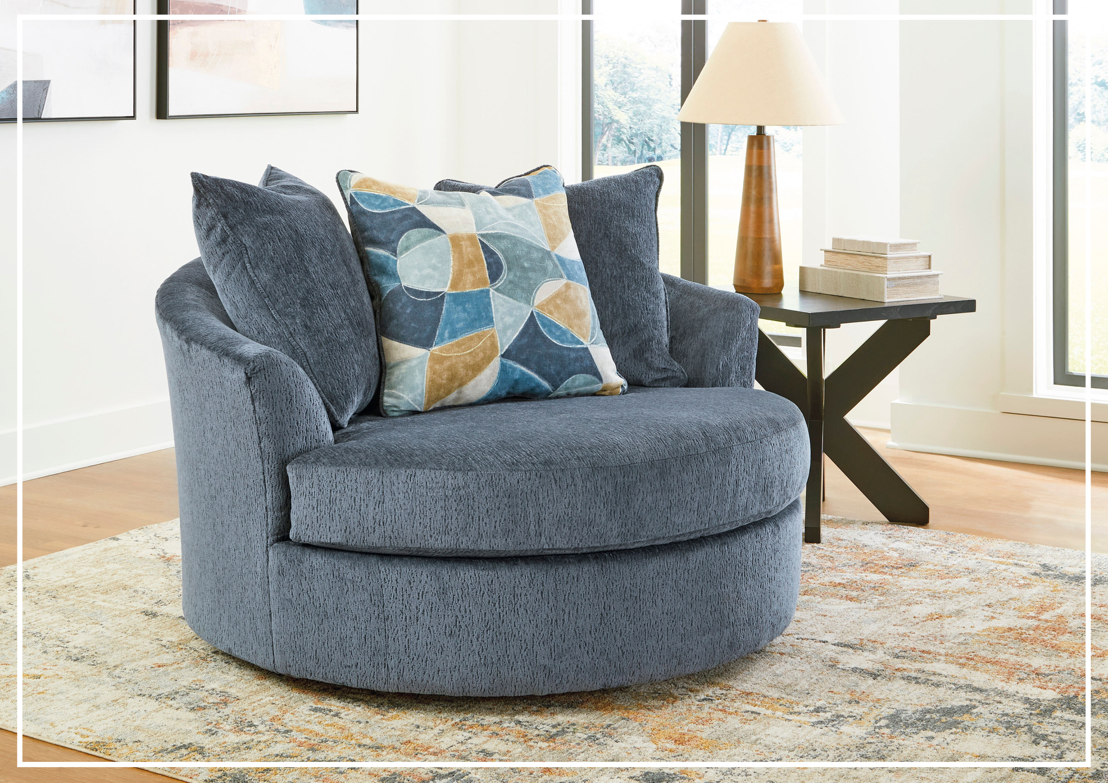Gio Italia Home Maven Swivel Accent Chair - Modern Living Room Furniture with 360° Rotation, 2 Color Options (Gray & Beige) - Perfect for Small Spaces, Reading Nooks & Home Offices