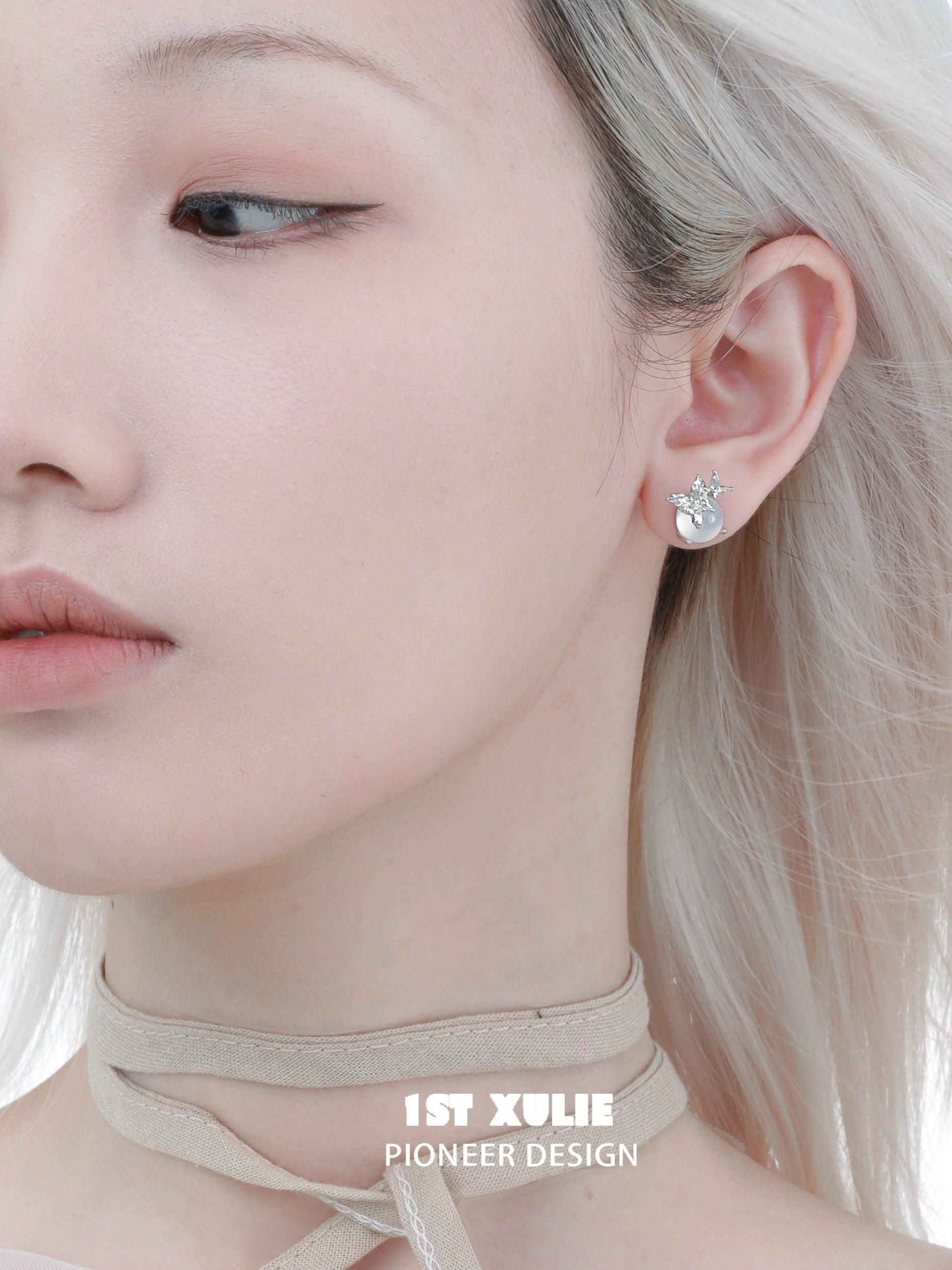 Whiterfly S925 Sterling Silver White Chalcedony Stud Earrings for Women - Elegant Gemstone Jewelry Gift for Birthday, Anniversary & Everyday Wear