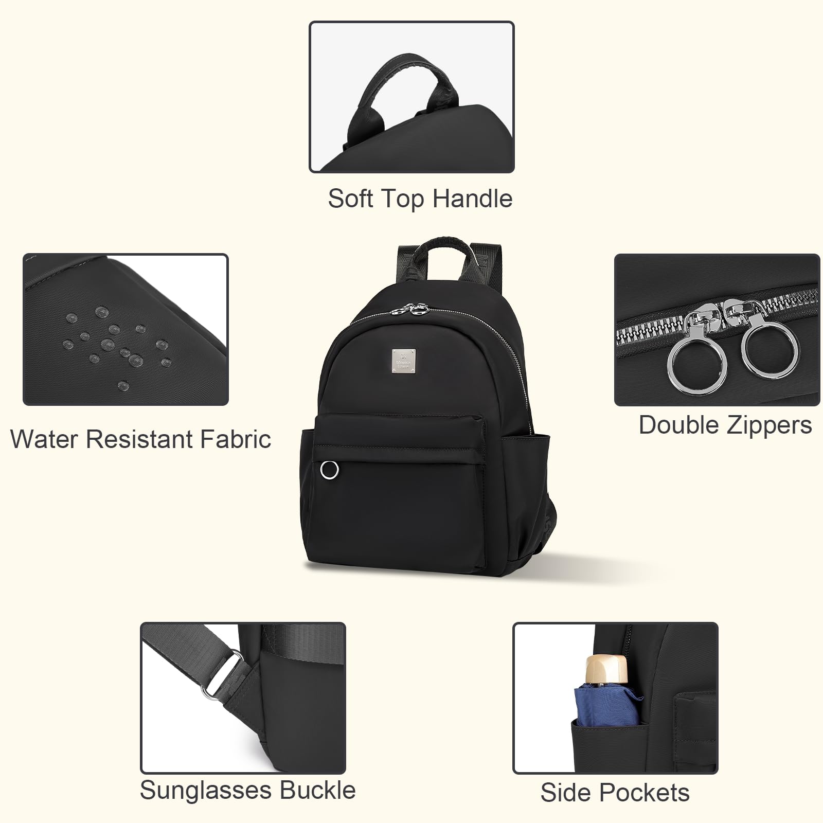 Stylish Mini Backpack for Women - Lightweight Small Backpack Purse, Cute Daypack for College, Work, Travel, Shopping & Dating | Perfect for Everyday Use, Commuting & Weekend Adventures (Black)