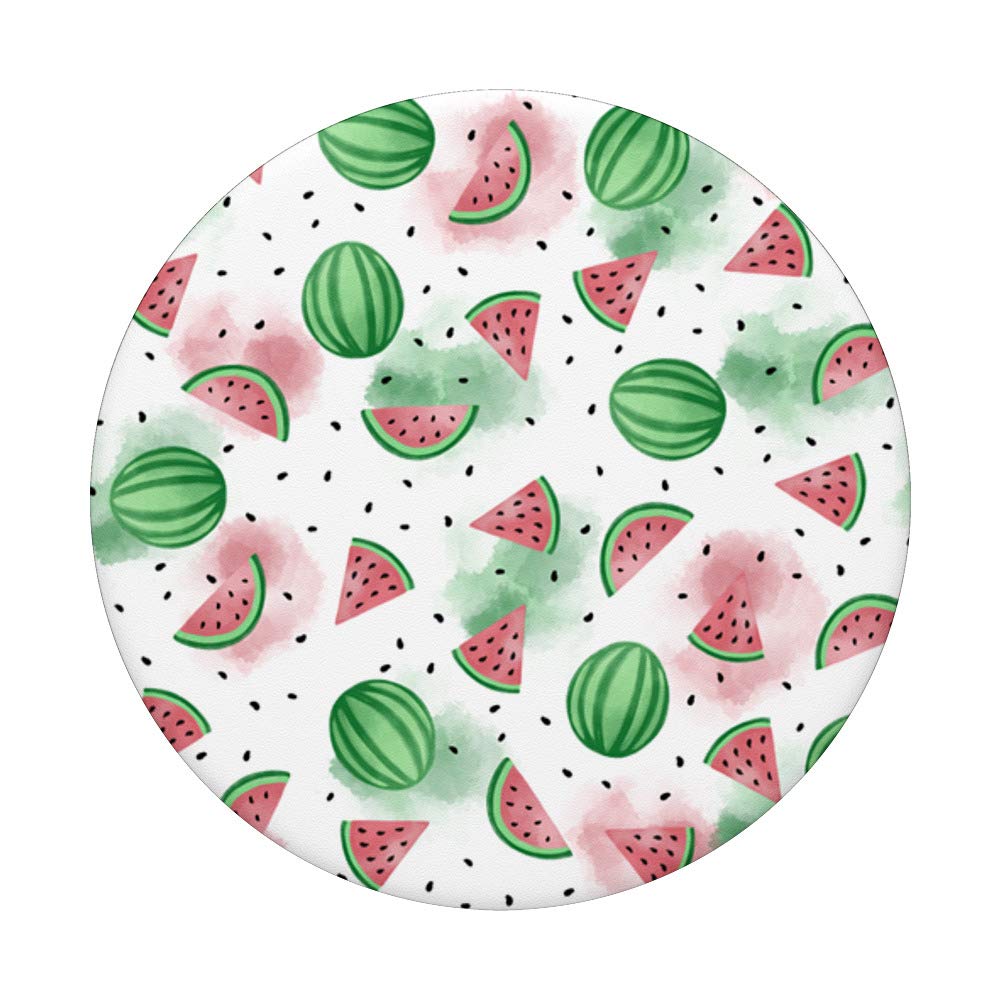 Watermelon Watercolor Pattern PopSockets PopGrip - Swappable Phone & Tablet Grip for iPhone, Samsung | Cute Summer Accessory for Pool Parties, Beach Trips & Music Festivals