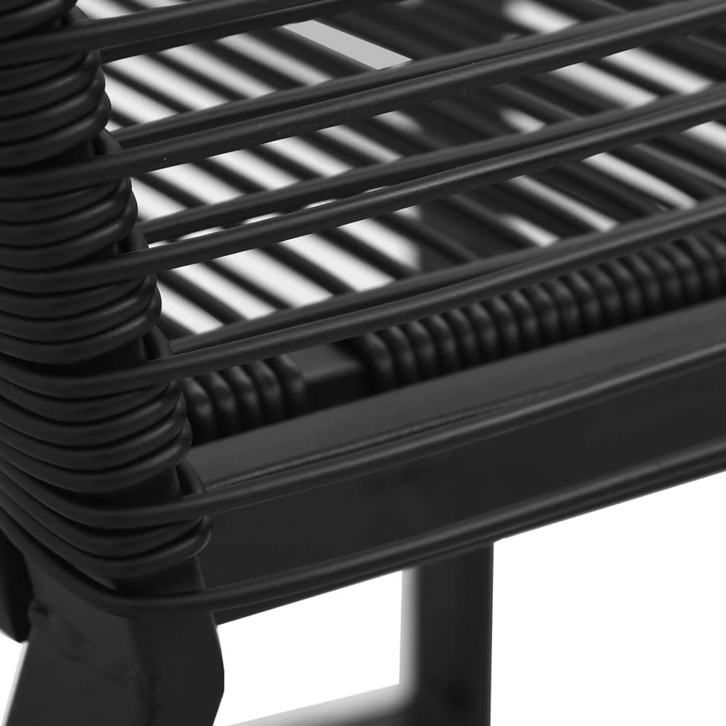 Premium Black PVC Rattan Patio Chairs Set of 2 - Modern Weather-Resistant Outdoor Furniture for Garden, Deck & Backyard - Comfortable Seating with Armrests for Relaxing, Lounging & Entertaining Guests