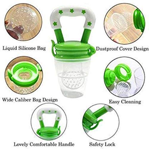 KIYARI Baby Pacifier & Silicone Fruit Feeder - BPA Free Newborn Nibbler with Cover for Fruits, Vegetables & Juices | Perfect for Teething Relief & Healthy Snacking (Multicolor, 1-Pack)