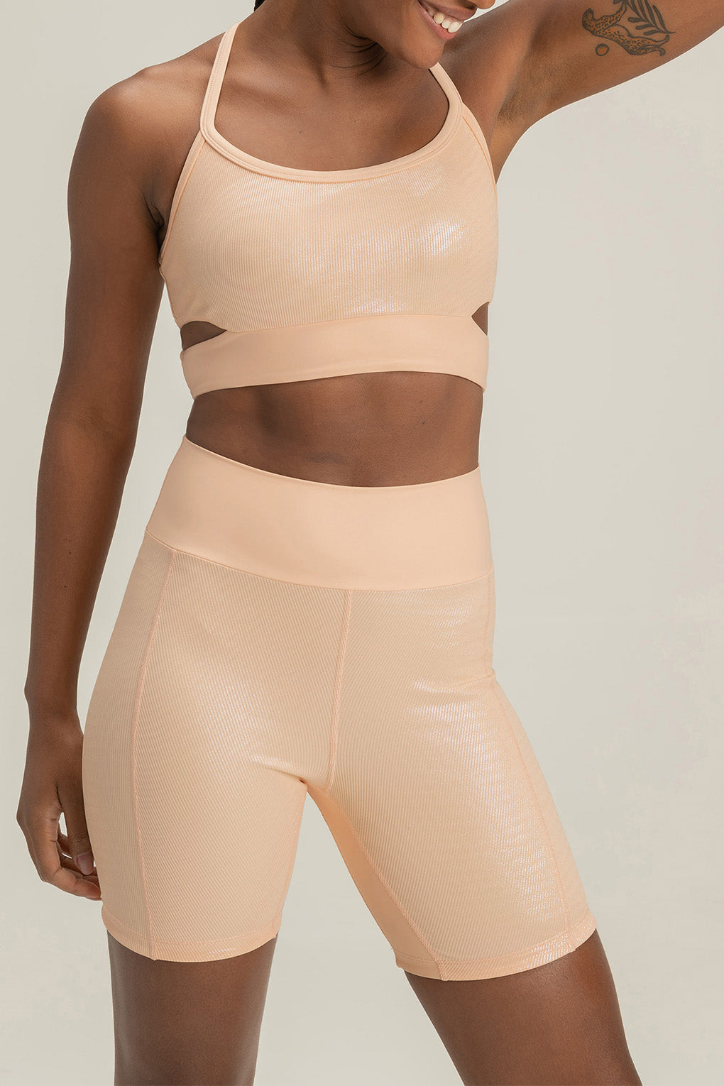 Rib Shine Shorts for Women - High Waist Stretchy Comfortable Workout Running Yoga Shorts - Perfect for Gym, Lounge & Summer Outfits