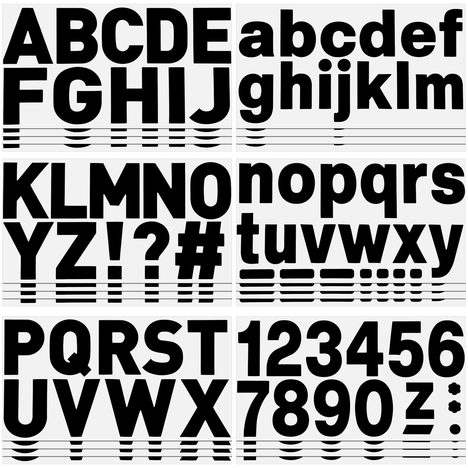 24 Sheets 232 Pcs Large Letter Stickers - 2.5 Inch Vinyl Self Adhesive Alphabet Stickers for Crafts, Mailbox, Bulletin Board, Classroom, Home, Window & Door Decor (Black) - Perfect for DIY Projects, School Supplies & Home Organization