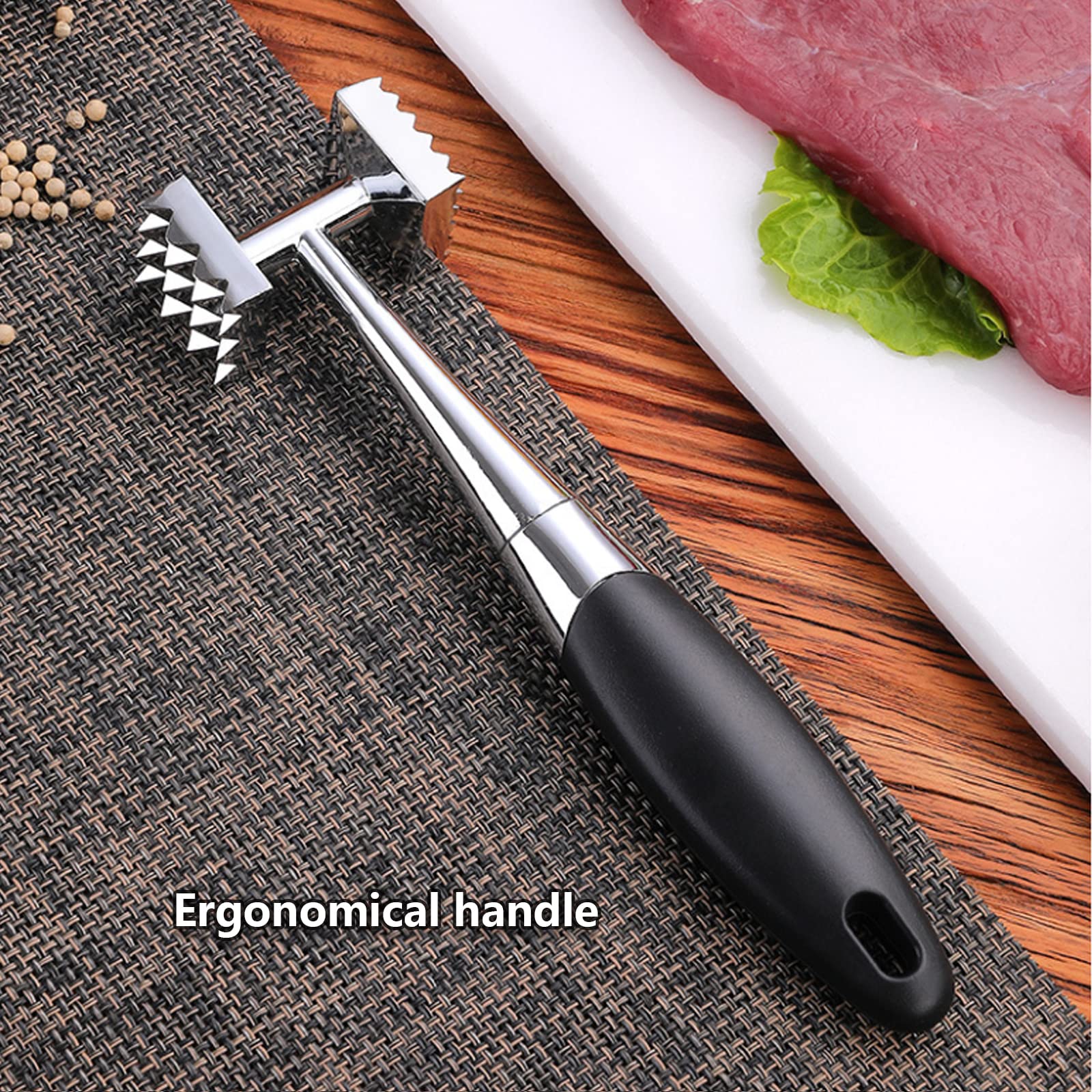 Premium Meat Tenderizer Hammer - Heavy Duty Double-Sided Mallet with Ergonomic Non-Slip Grip for Steak, Chicken, Pork & Fish | Perfect for Grilling, BBQ & Home Kitchen Cooking