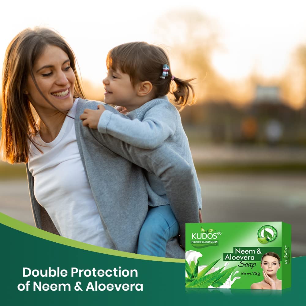 Natural Antiseptic & Moisturizing Bath Soap with Aloe Vera & Neem for Smooth, Soft Skin - 75g (Pack of 3) | Ideal for Daily Cleansing, Sensitive Skin Care & Post-Workout Refreshment