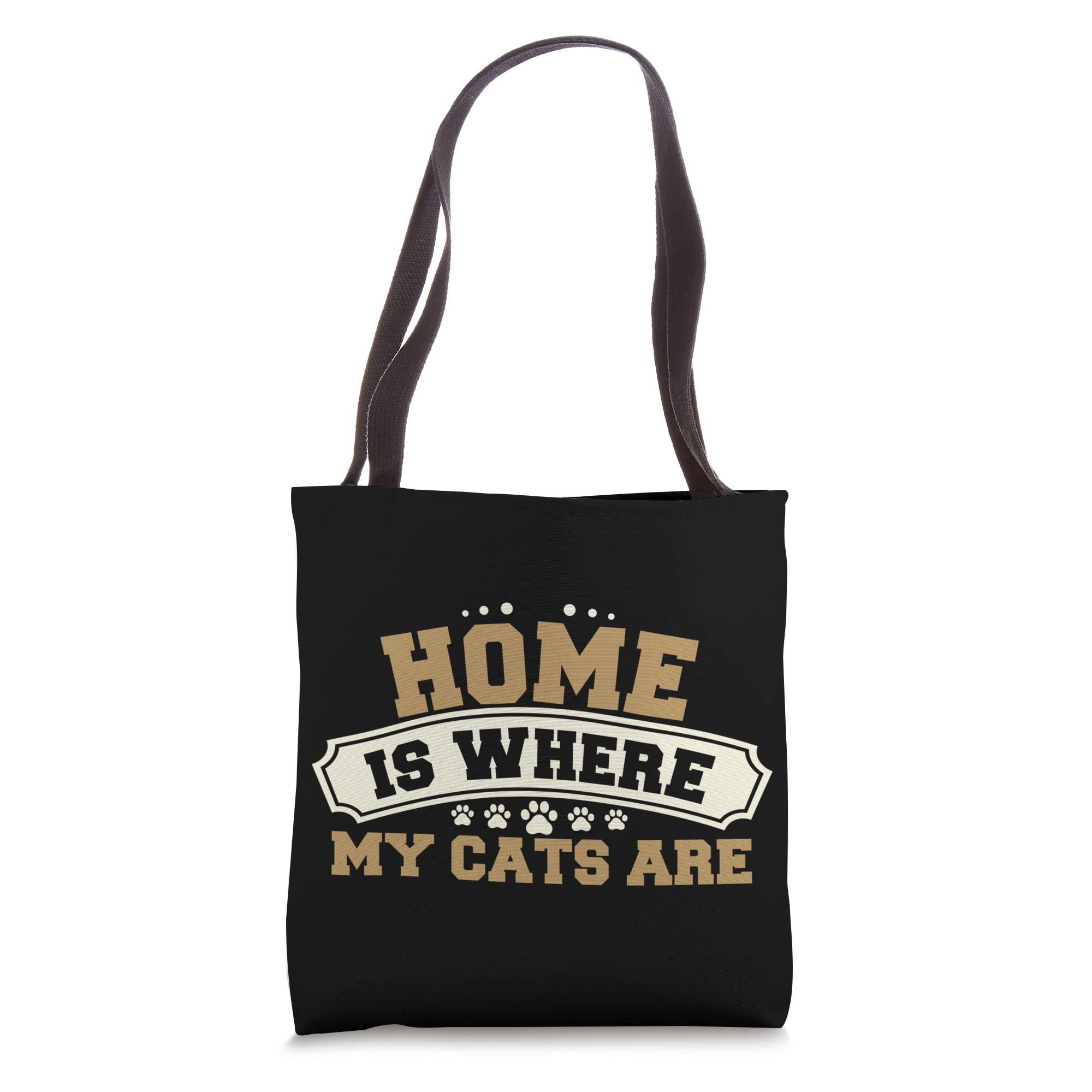 Home is Where My Cats Are - Cute Cat Lover Tote Bag for Women, Durable Canvas Shopping Bag with Pockets - Perfect for Groceries, Beach Trips & Daily Use