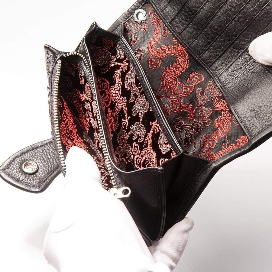 Premium Stingray Leather Skull Concho Biker Wallet for Men - Durable Long Wallet with Unique Skull Design - Perfect for Motorcycle Riders & Biker Enthusiasts