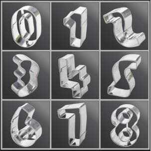 9-Piece Stainless Steel Number Cookie Cutter Set (1.5 Inch) - Perfect for Baking, Cake Decorating, and DIY Cookie Making - Ideal for Birthdays, Weddings, and Holiday Treats