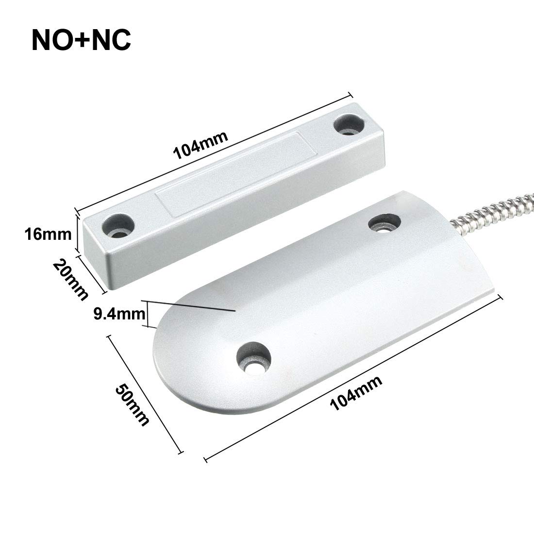 uxcell Rolling Door Magnetic Reed Switch Alarm Sensor with 3 Wires - NO/NC Normally Open Normally Closed for Security System - Perfect for Garage Doors, Windows, and Home Security Applications OC-60