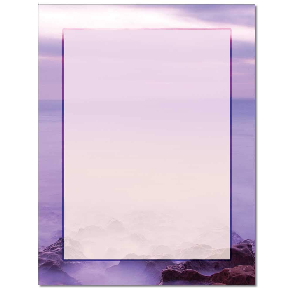 Premium Misty Shore Letterhead Paper - 25 Sheets for Laser & Inkjet Printers - Elegant Stationery for Business Correspondence, Wedding Invitations & Office Documents