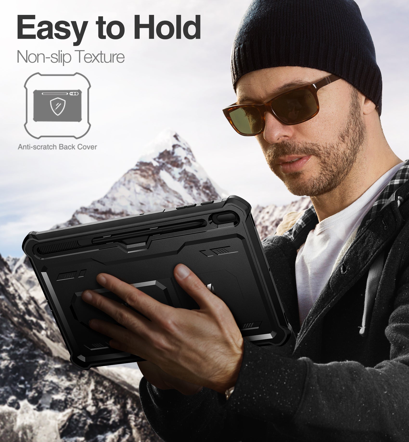 Durable Samsung Galaxy Tab S7 Plus/S8 Plus Tablet Case with Screen Protector, Heavy Duty Shockproof Rugged Cover with Kickstand & S Pen Holder - Perfect for Work, Travel, and Outdoor Use