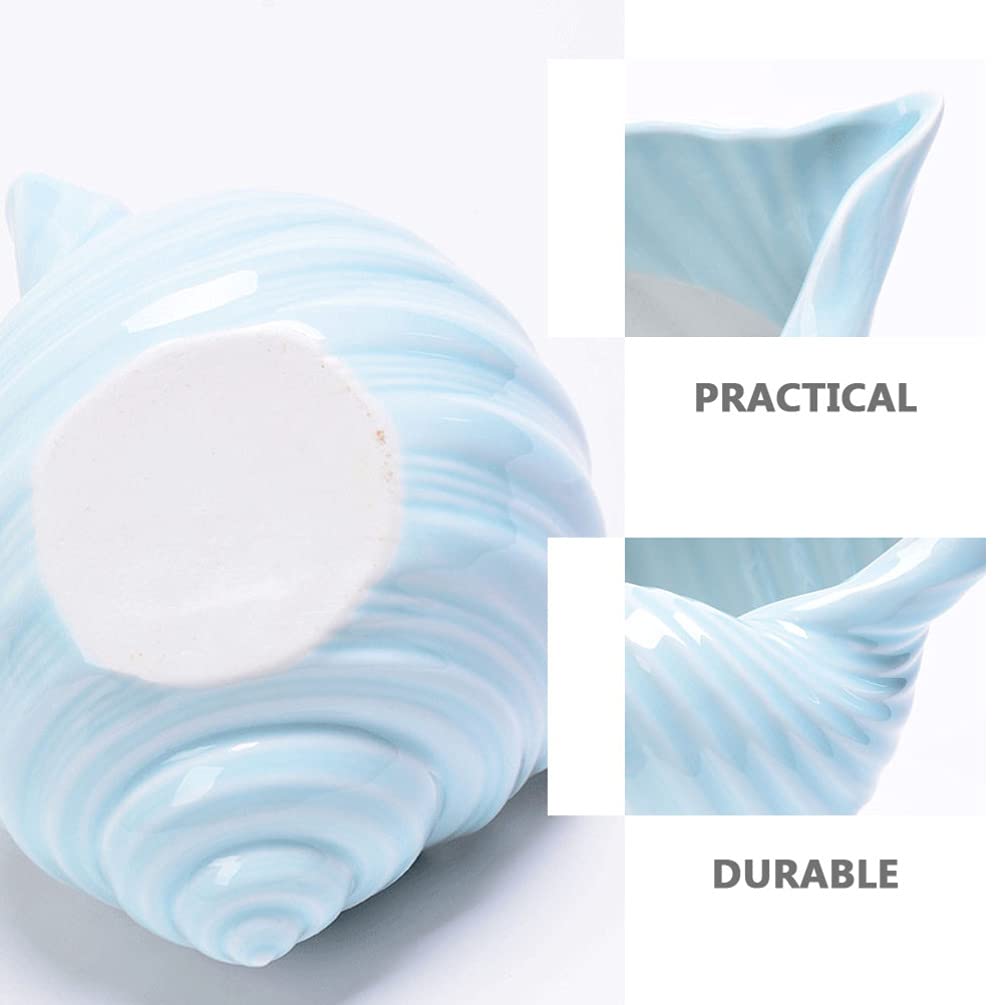 FOMIYES 1pc Ceramic Conch Shell Planter - Mini Bonsai Flower Pot for Indoor Plants, Succulents, Office Desk Decor, Lotus & Small Plants - Unique Shell Shape Decorative Planter for Home, Garden & Office Use