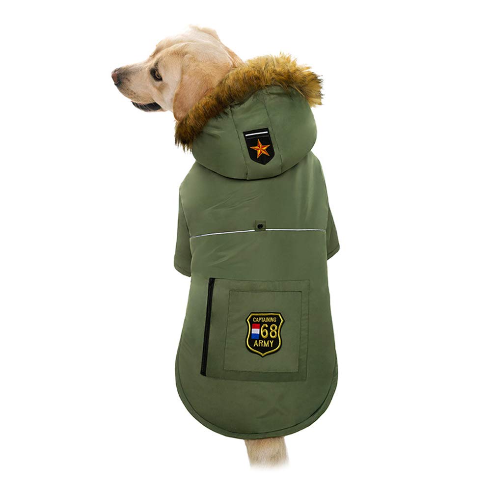 Winter Dog Hoodie Coat - Warm Cold Weather Jacket for Medium & Large Dogs (Size 28) | Cozy Pet Clothing for Outdoor Walks & Indoor Comfort