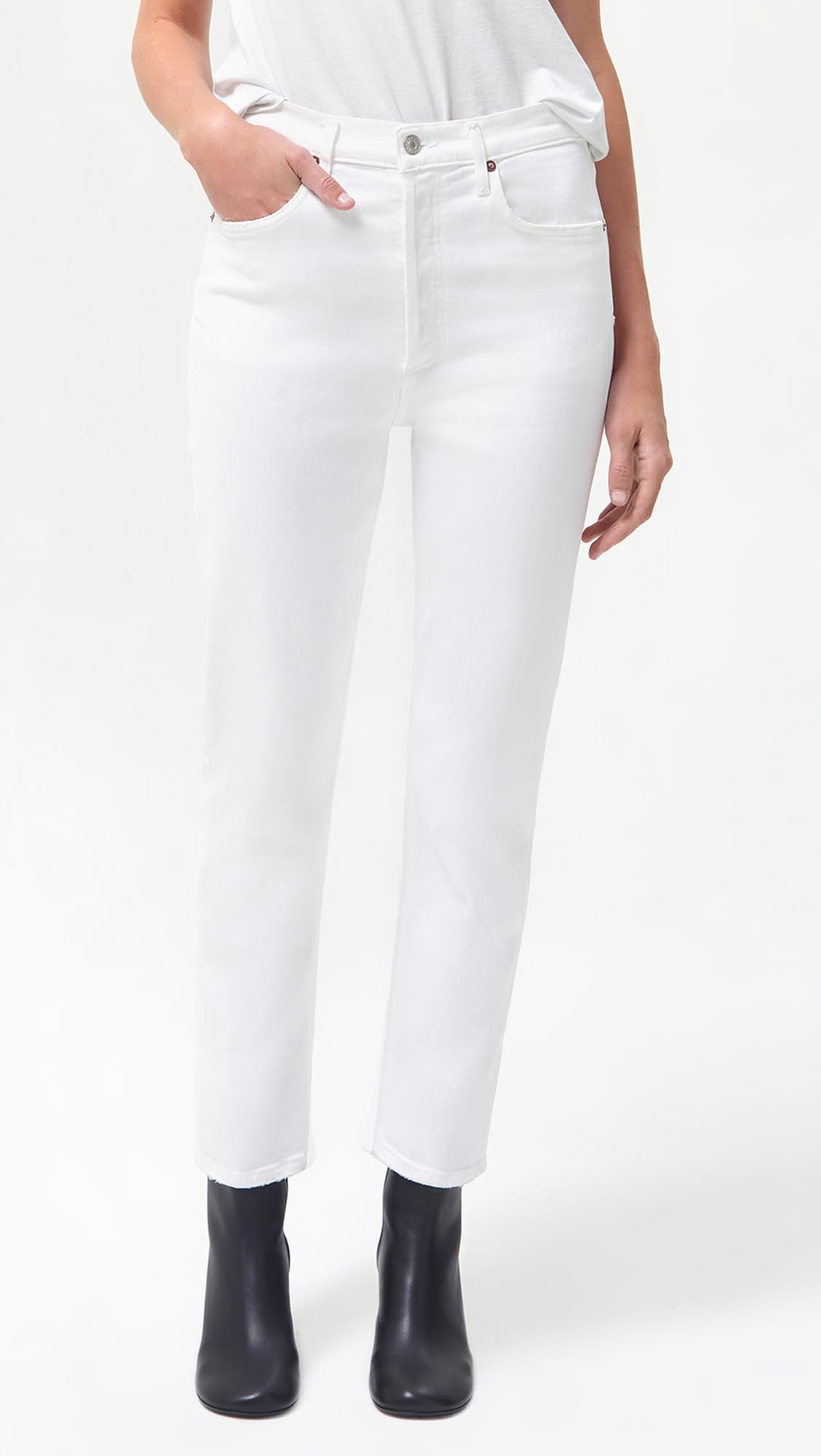 AGOLDE Women's Riley High Rise Crop Jeans - Distressed Denim Skinny Jeans for Women | Perfect for Casual Outfits, Street Style & Everyday Wear