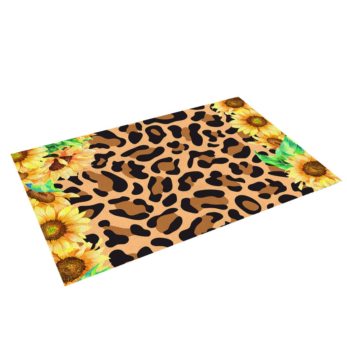 6-Piece Wild Animal Skin Texture Leopard Print Placemats Set - Stain Resistant & Washable Kitchen Table Mats for Dining Room Decor - Perfect for Home, Restaurant, and Party Use