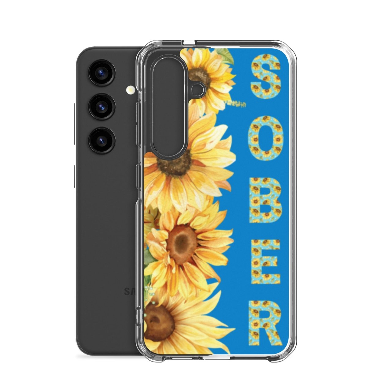 SOBER Sunflower Samsung Phone Case - Elegant Chinoiserie Floral Design Clear Protective Cover for Galaxy S21/S22/S23 - Perfect for Daily Use & Gift Giving