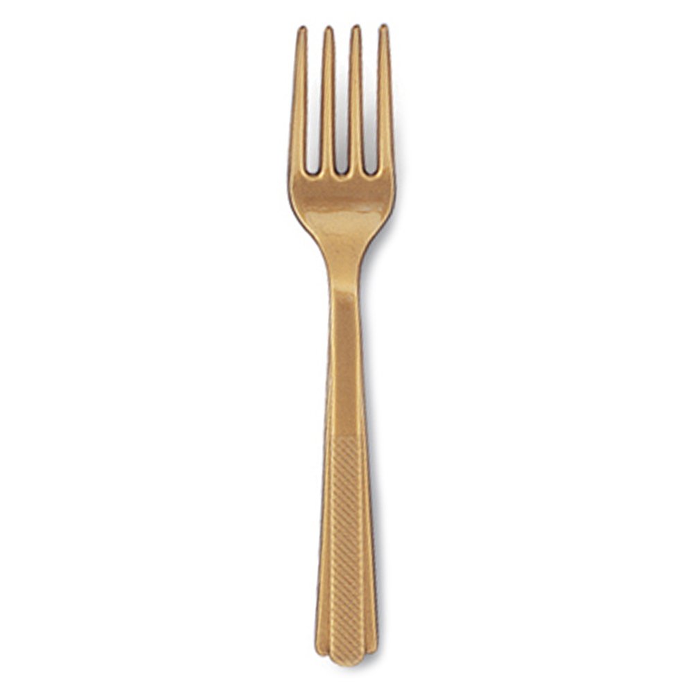Gold Plastic Forks - 18 Count Disposable Cutlery Set for Parties, Picnics & BBQs | Elegant Dinnerware & Kitchen Accessories