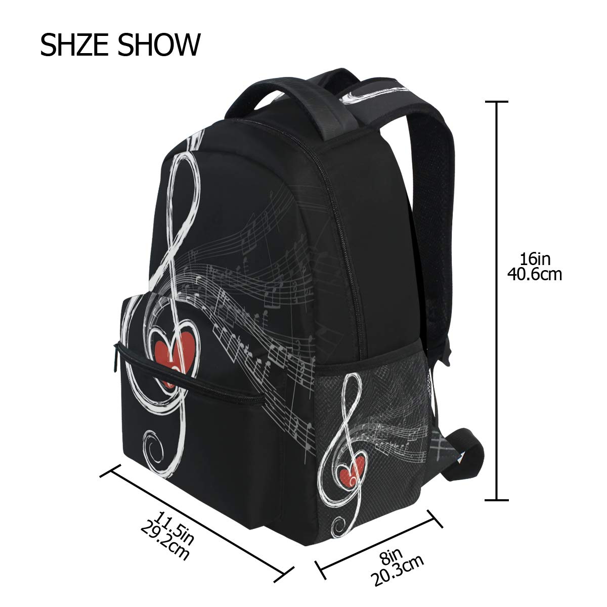 Pfrewn Summer Retro Music Note Backpack - Water Resistant Daypack for Men & Women, Musical Instrument Bag, Mini Backpack Purse for Travel, Sports & School Use