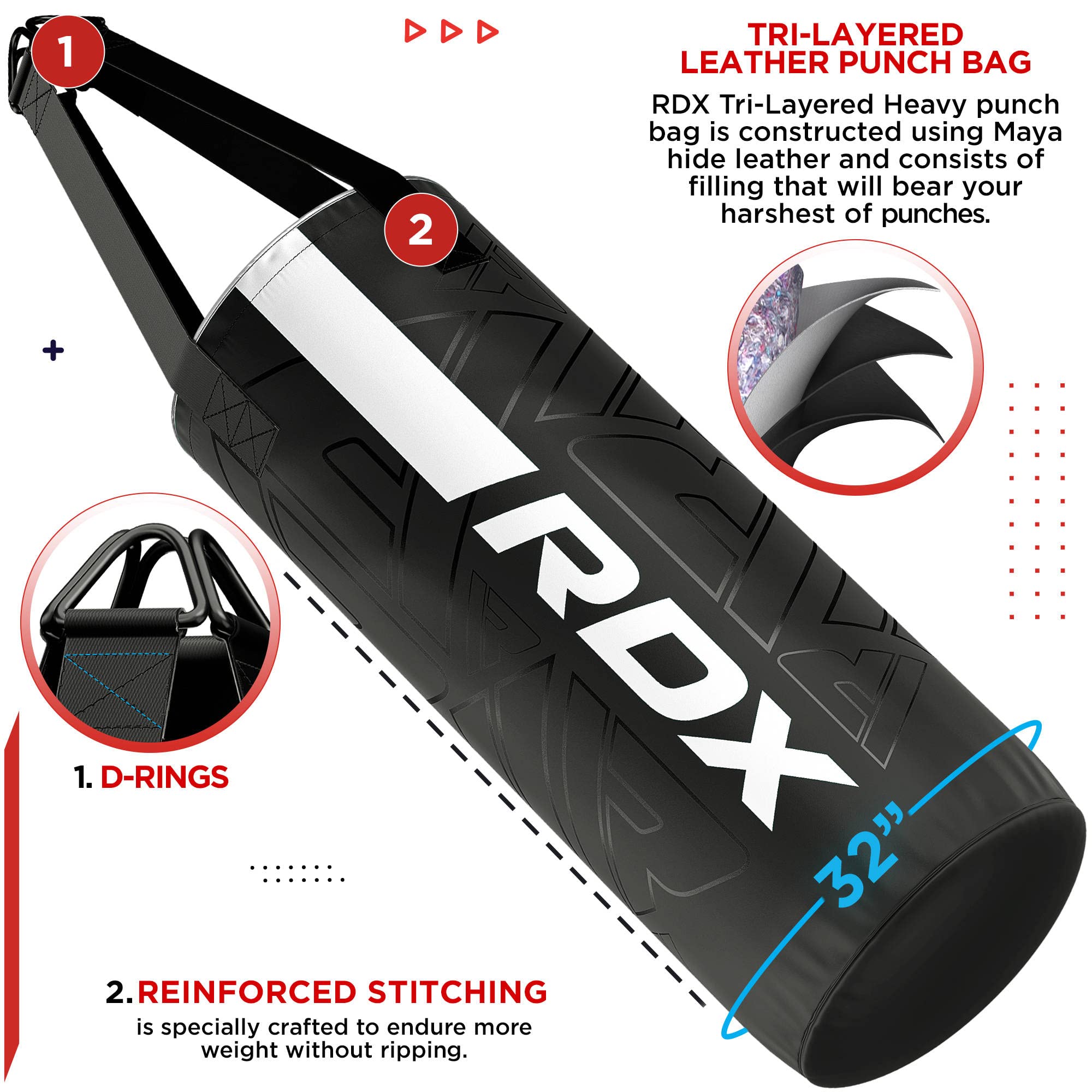RDX Kids Punching Bag 2FT with Boxing Gloves - Junior Hanging Bag Set for Kickboxing & MMA Training - Perfect for Home Gym, Birthday Gifts & Kids Fitness