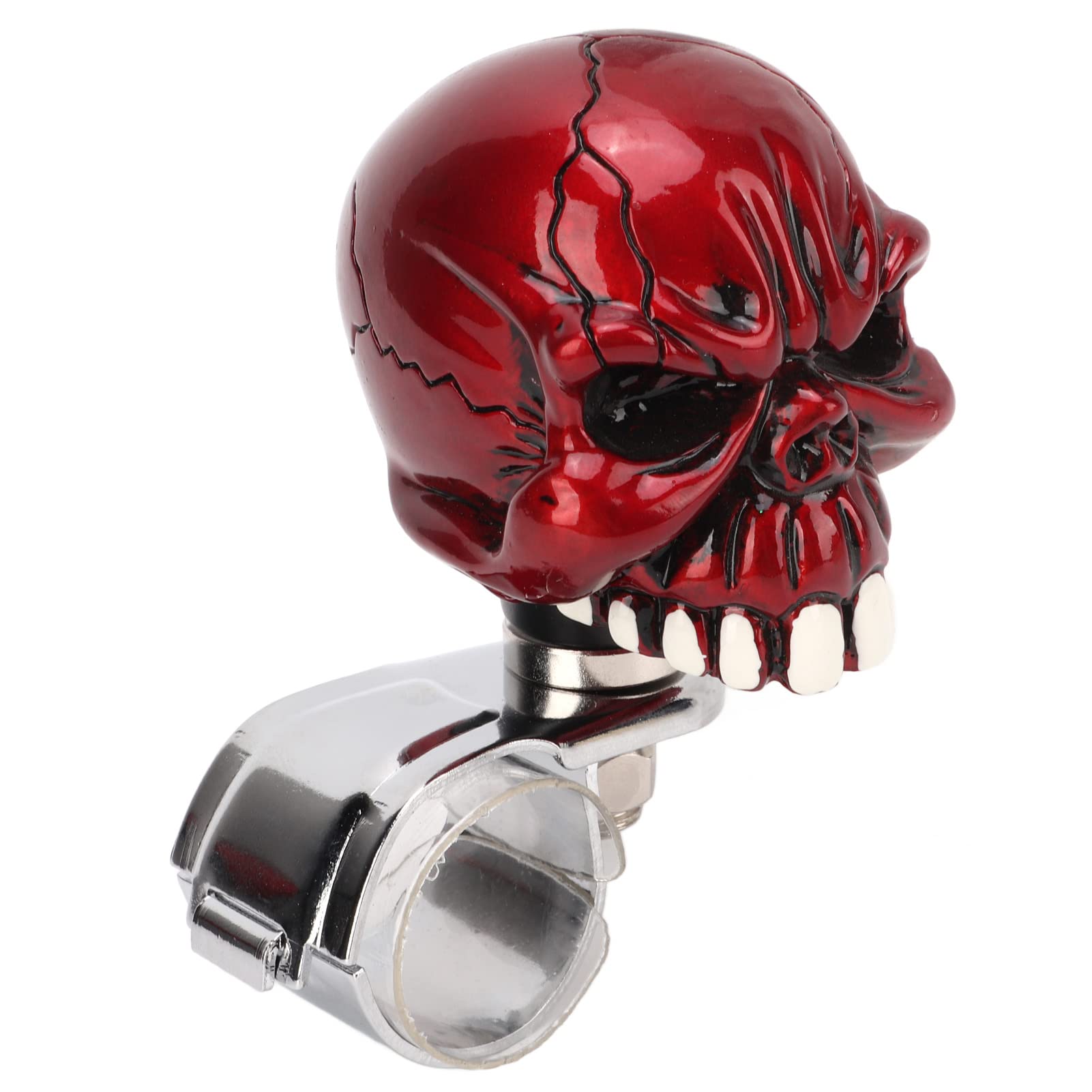 BALITY Universal Skull Steering Wheel Spinner - Red Power Handle for Cars, Trucks & Boats | Easy Grip & Control | Ideal for Off-Roading, Towing & Marine Use