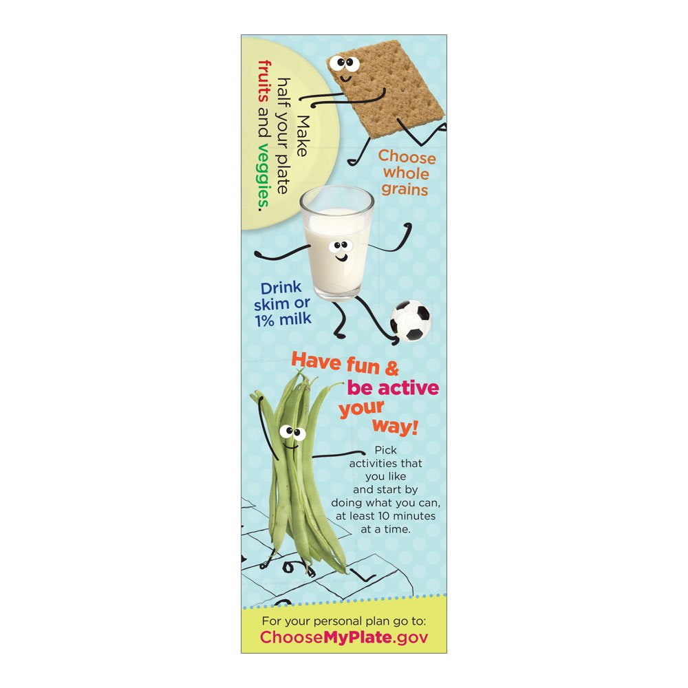 100 USDA MyPlate Nutrition Bookmarks for Kids | Healthy Eating Educational Bookmarks | 2.5