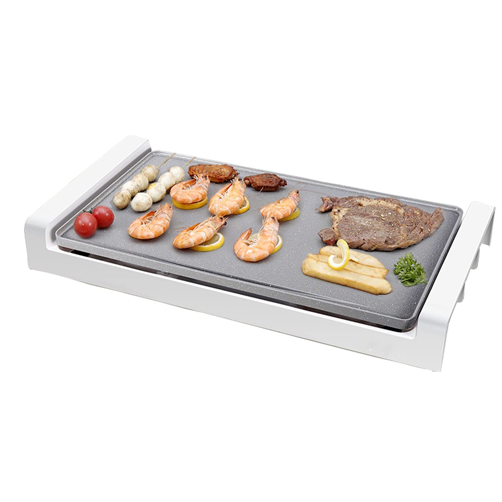 Damian-Sewing 1800W Electric Griddle Grill - Indoor Smokeless Nonstick 2-in-1 Pancake Maker with PP Base - Perfect for Pancakes, Burgers, Quesadillas, Eggs & Snacks - Ideal for Home Cooking, Camping & Small Kitchen Spaces
