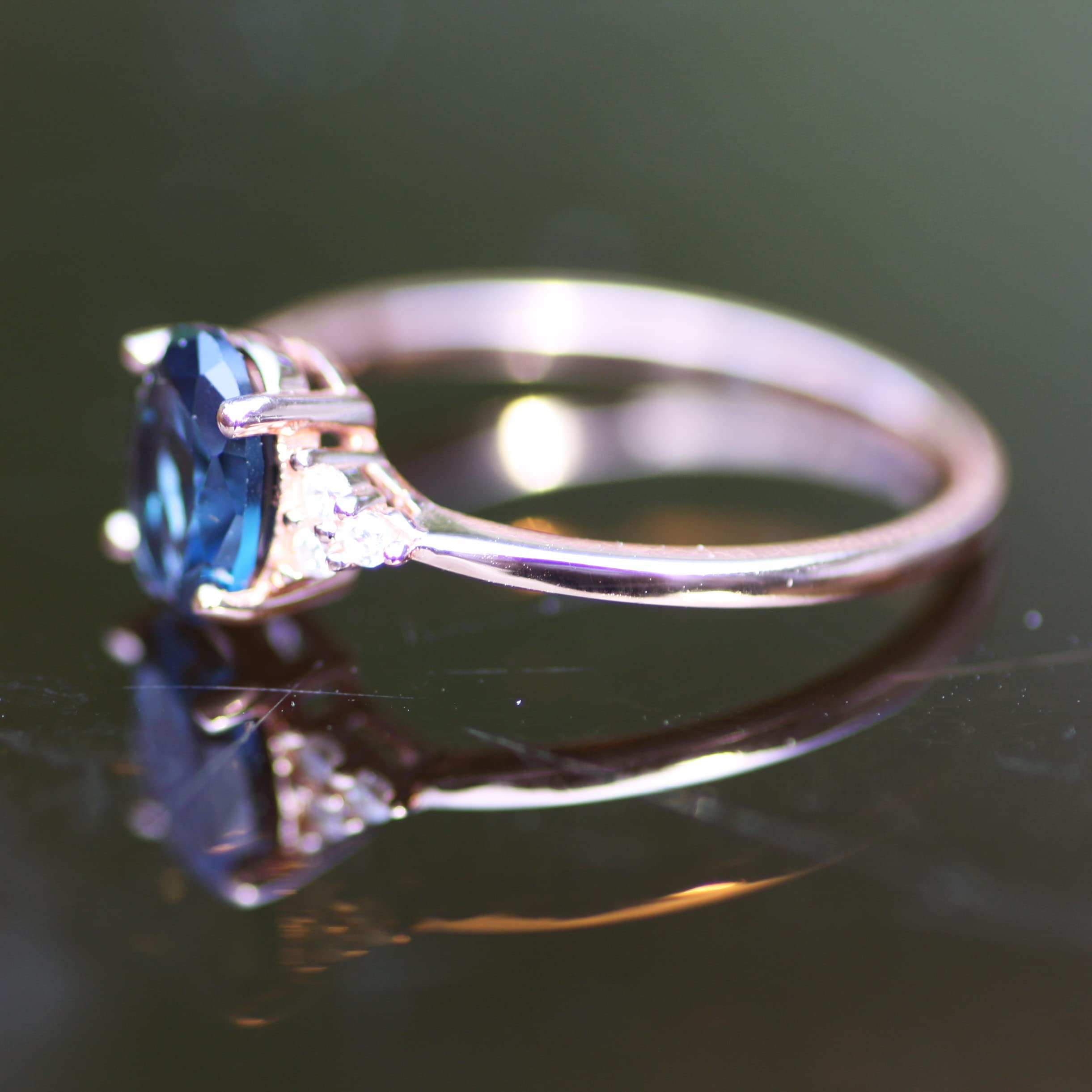 Lab-Created London Blue Topaz Ring in Rose Gold - December Birthstone Jewelry for Women, Perfect for Gifts, Anniversaries & Special Occasions
