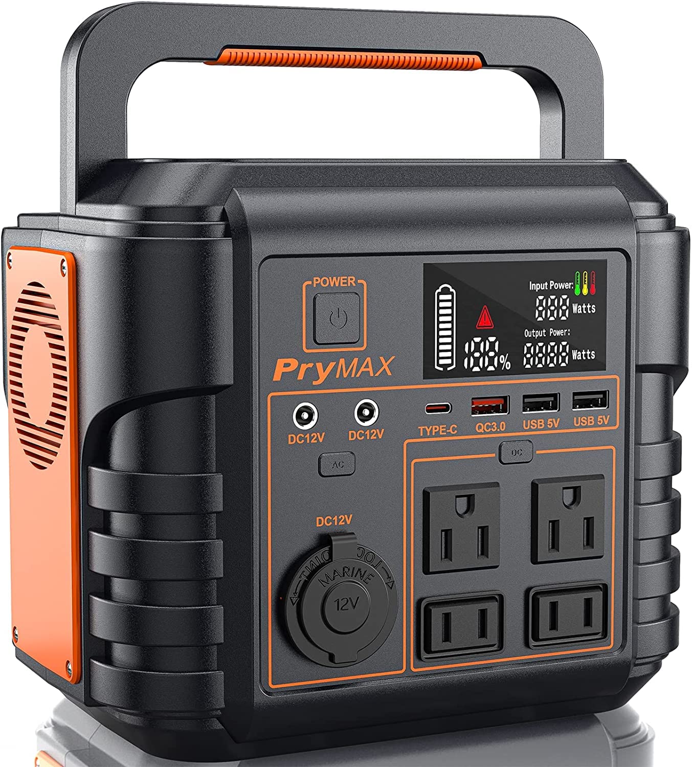 PryMAX 330W Portable Power Station (Peak 600W) 296Wh Solar Generator with 110V AC Outlet & LED Light - Perfect for Camping, RV Travel, Emergency Power & CPAP Use