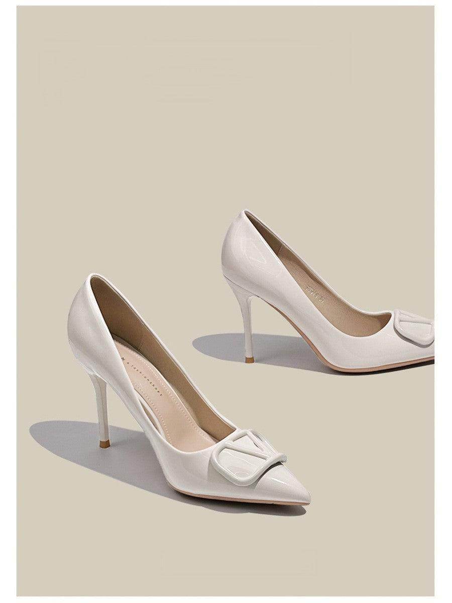 Stylish Faux Leather Pointy Stiletto Heels for Women - Comfortable High Heel Pumps for Party, Wedding & Evening Events - Fashionable Dress Shoes for Work & Night Out