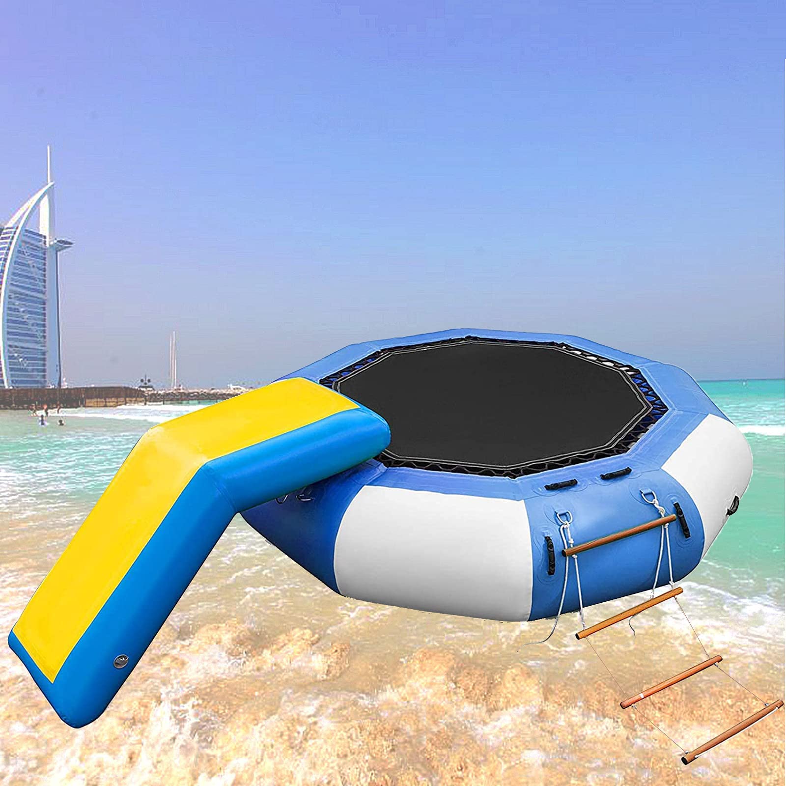 Best Inflatable Trampoline Water Mat for Adults & Kids - Floating Bounce Platform for Pools, Lakes & Calm Seas - Fun Water Recreation Toy for Summer Parties & Beach Activities