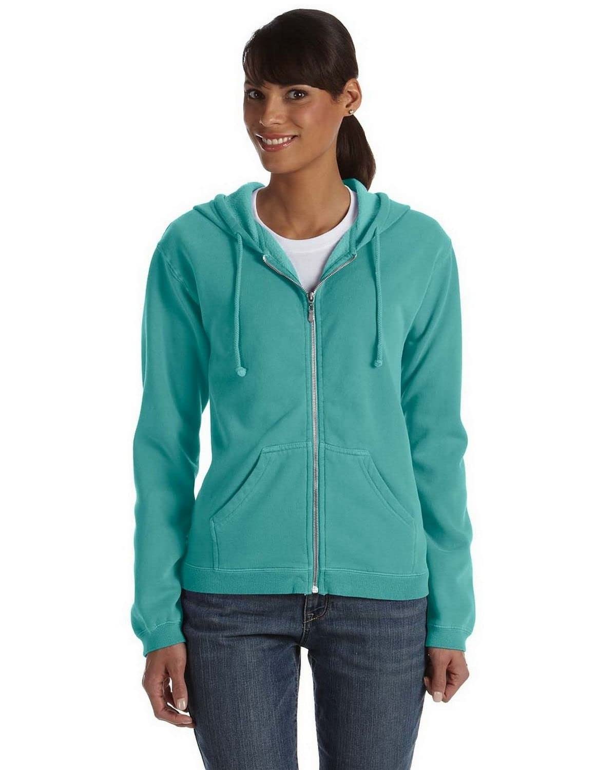 Comfort Colors Women's Pigment Dyed Full Zip Hoodie Sweatshirt 1598 - Soft Casual Pullover for Everyday Wear, Gym, and Outdoor Activities