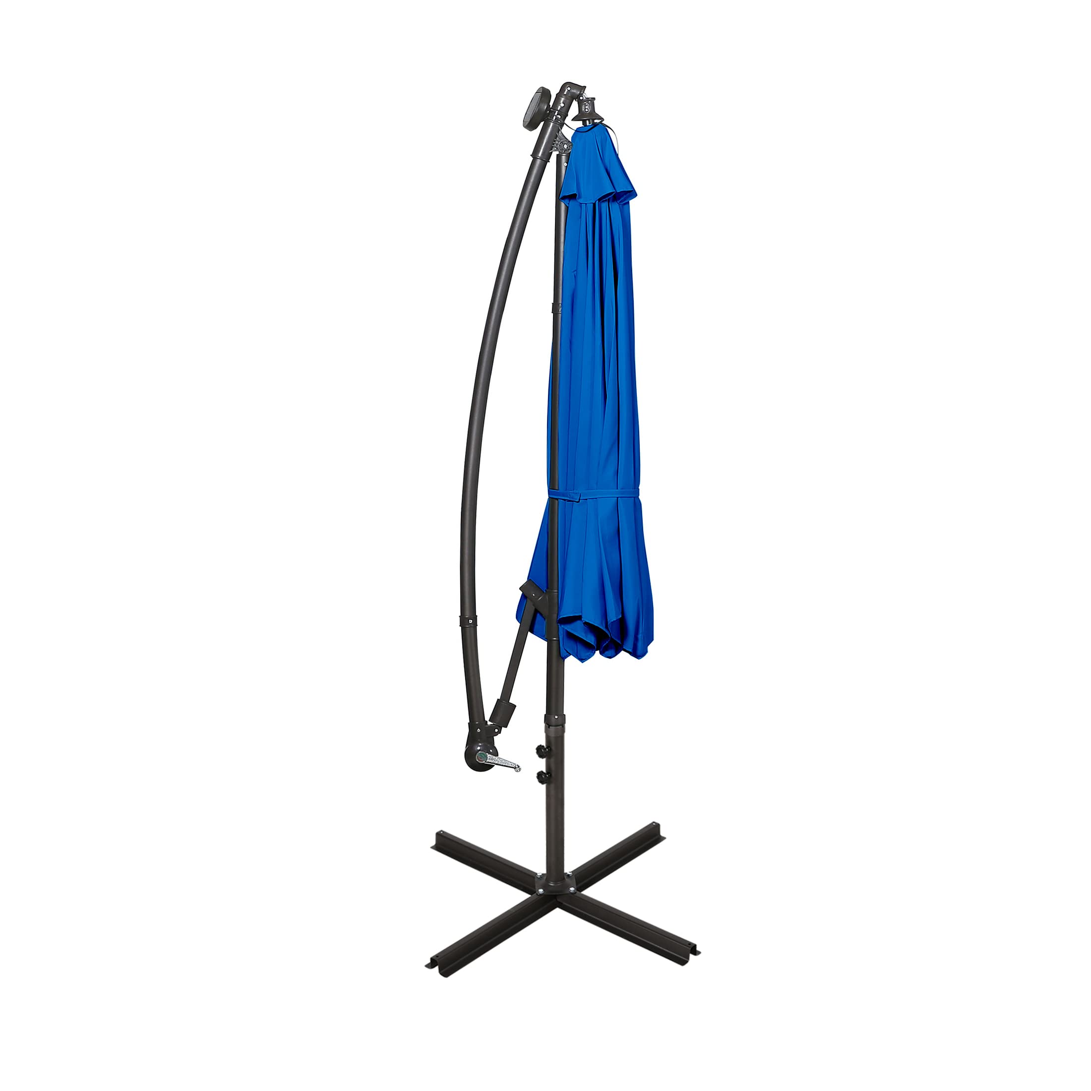 WO Home Furniture 10ft Cantilever LED Patio Umbrella Set with Stand - 2 Pack, Royal Blue - Perfect for Outdoor Dining, Poolside Lounging & Backyard Relaxation