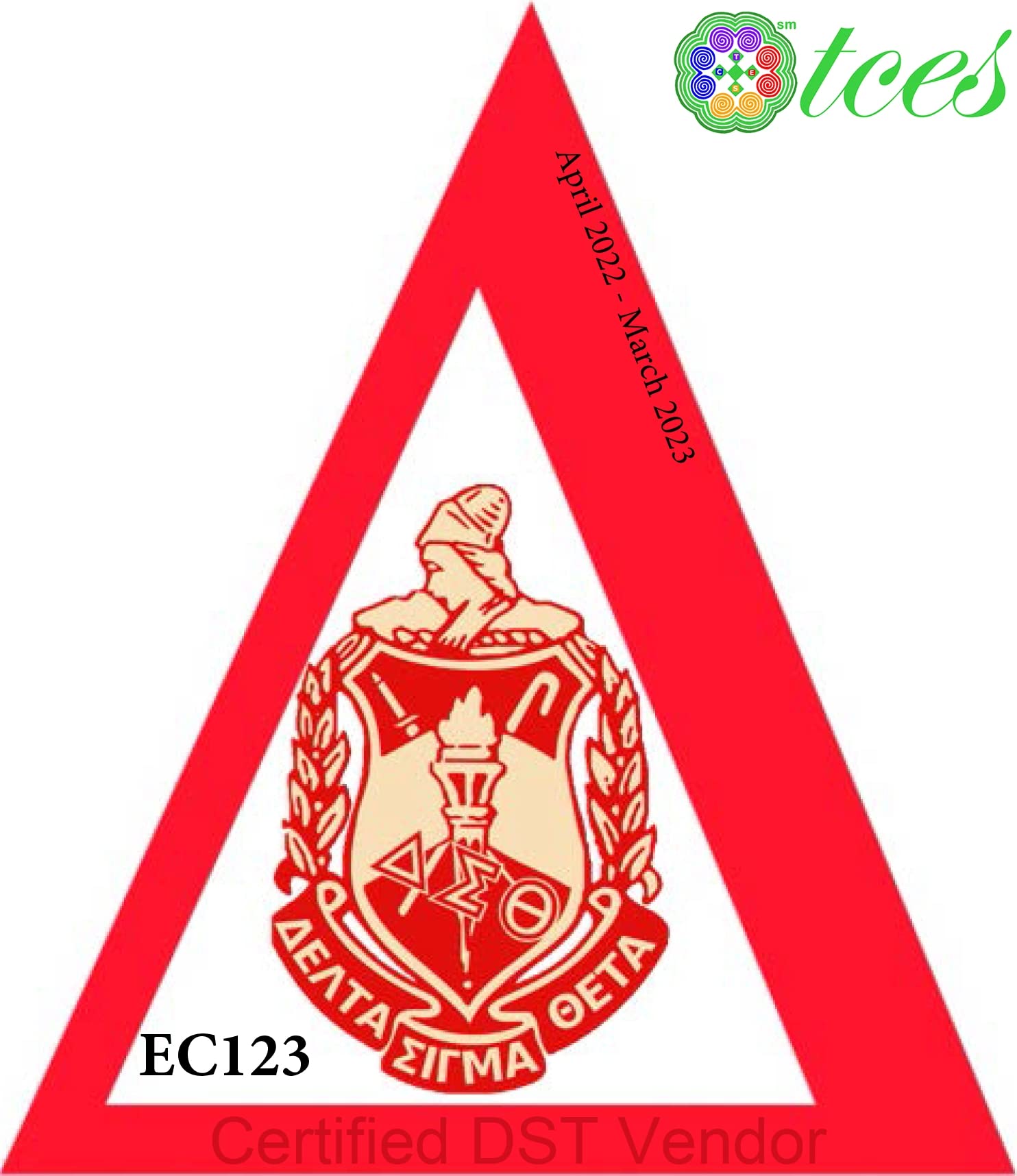 Delta Sigma Theta Crest Iron-On Patch - White 3 Inch Embroidered Greek Letter Applique for Jackets, Bags & DIY Crafts | Sorority Accessories & Sewing Supplies
