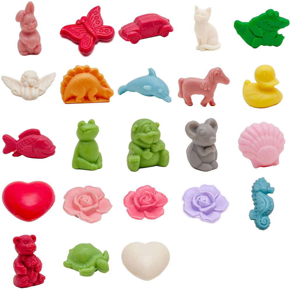 French Rose Shaped Marseille Soap - Honeysuckle Scented Body Wash & Decorative Novelty Bar (20g) - Perfect for Bathroom Decor, Gift Giving & Luxury Skincare