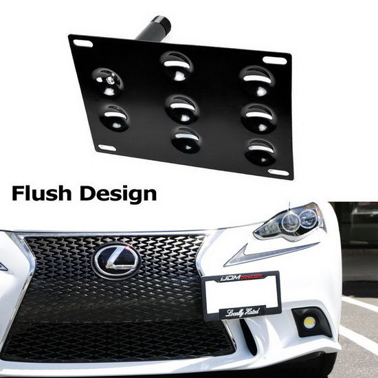 Flush Design Front Bumper Tow Hook License Plate Mount Bracket for Lexus IS CT - Perfect for Off-Roading, Car Shows & Street Legal Compliance
