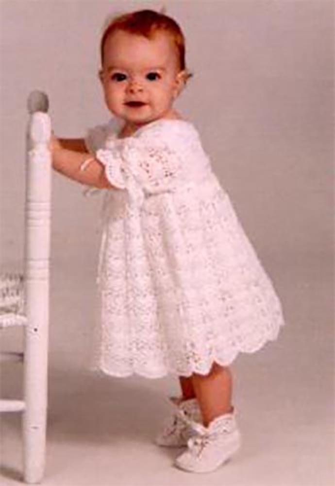 Handmade White Crochet Christening Gown Set for Baby Girls 0-12 Months - Baptism Dress with Matching Booties & Bonnet - Perfect for Christenings, First Communion & Special Occasions