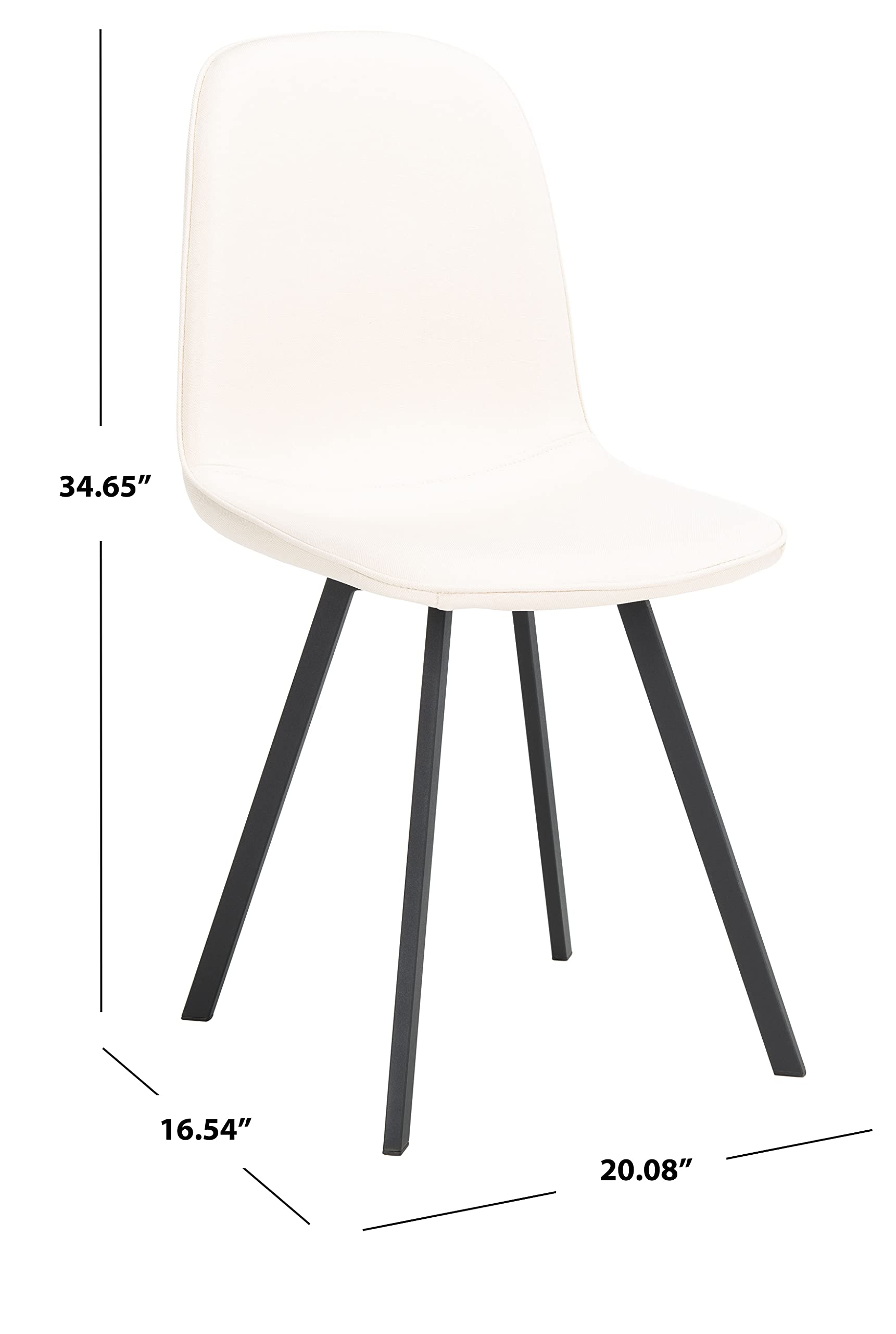 SAFAVIEH Ellery Beige & Black Accent Chair - Modern Dining & Living Room Chair for Home Decor - Perfect for Dining Sets, Lounge Areas & Farmhouse Interiors