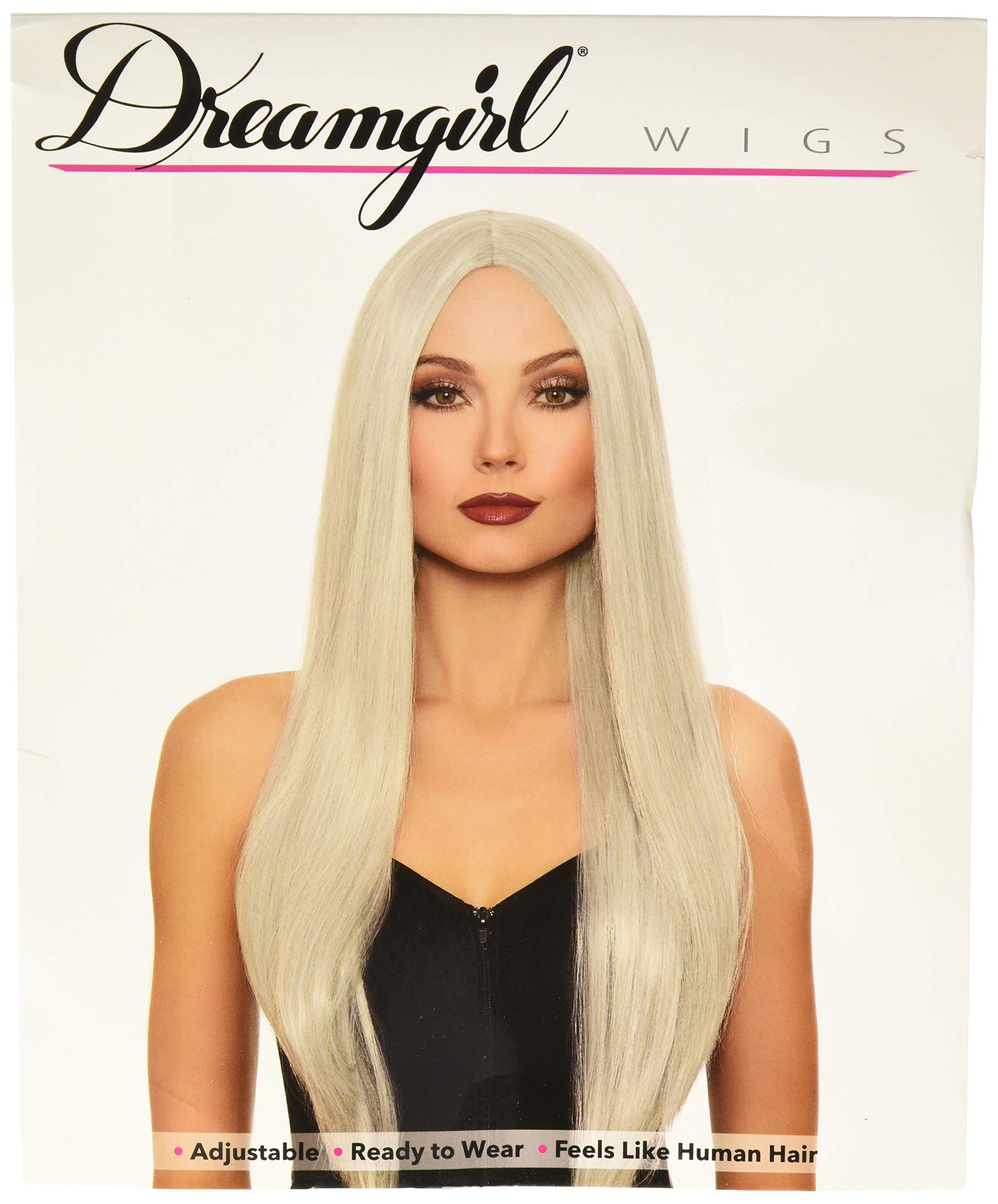 Dreamgirl Women's Long White Straight Grey Mix Wig - Halloween Costume Accessory, Cosplay Party Wig, Grey/White/Silver - Perfect for Halloween, Cosplay, Themed Parties & Costume Events
