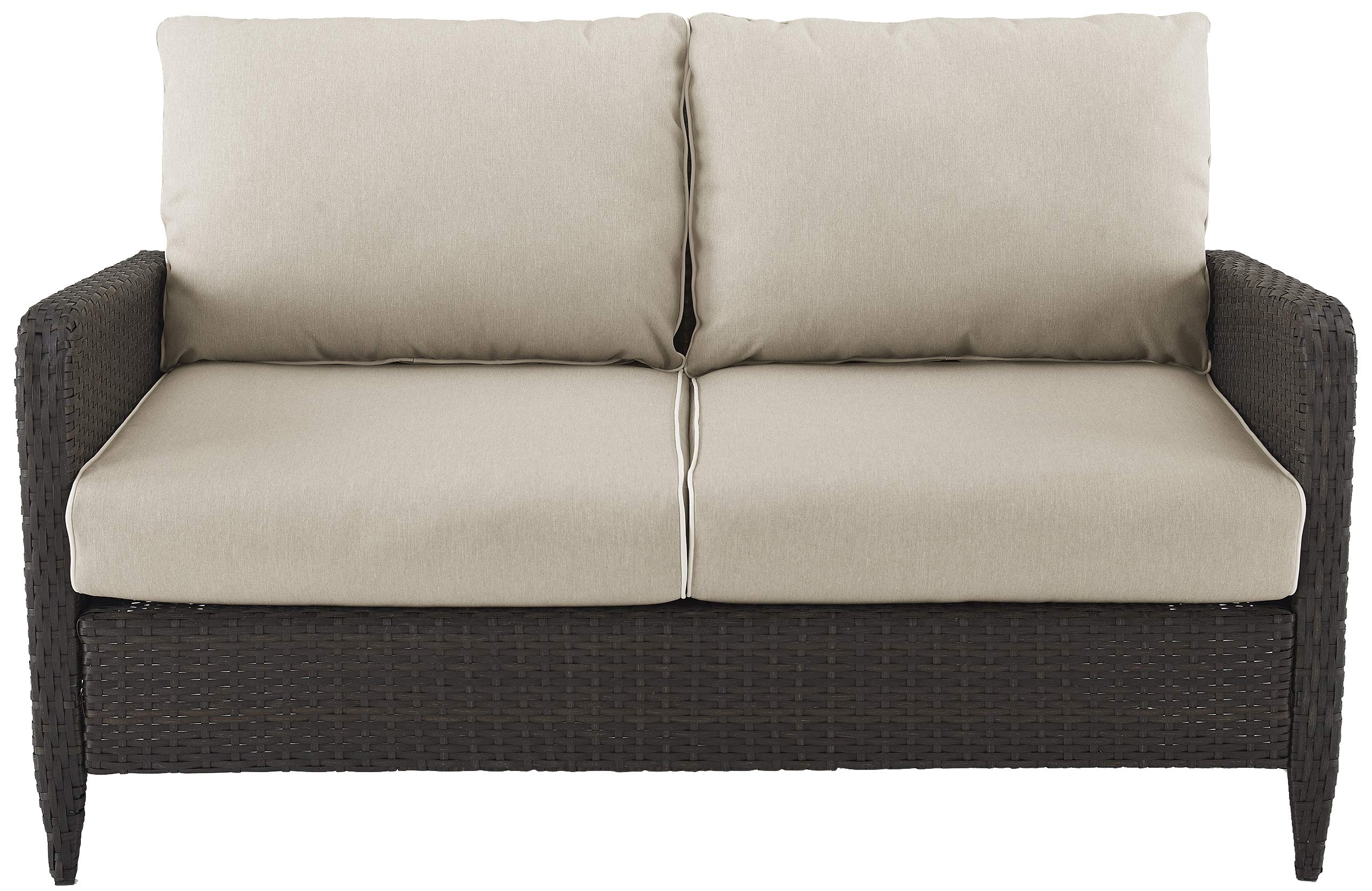 Crosley Kiawah Wicker Outdoor Loveseat - 2-Person Patio Couch for Porch, Deck & Backyard - All-Weather Rattan Furniture for Garden, Poolside & Outdoor Relaxation