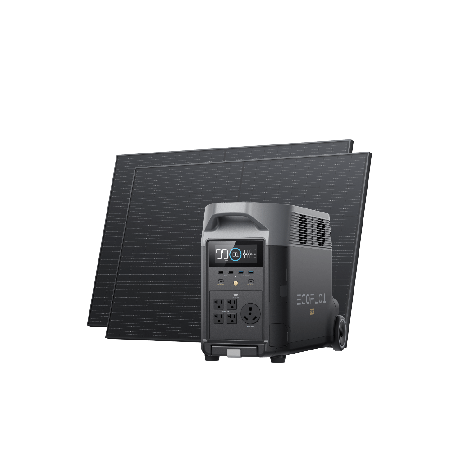 EcoFlow DELTA Pro Portable Power Station with 2*400W Solar Panels - Reliable Solar Generator for Home Backup, Camping & Outdoor Adventures