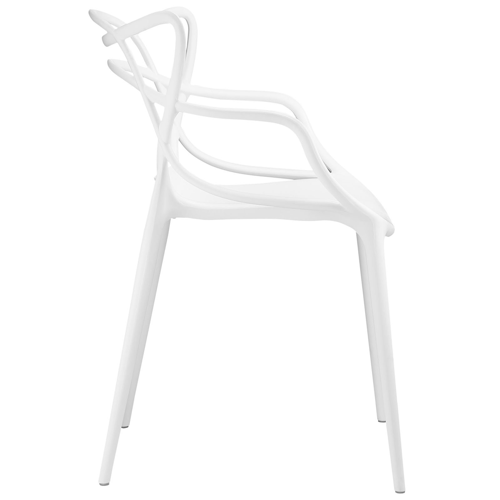 Modway Entangled Modern Molded Plastic Dining Chair - White Kitchen & Dining Armchair, Sturdy & Comfortable, Fully Assembled - Perfect for Breakfast Nook, Small Spaces & Contemporary Dining Rooms