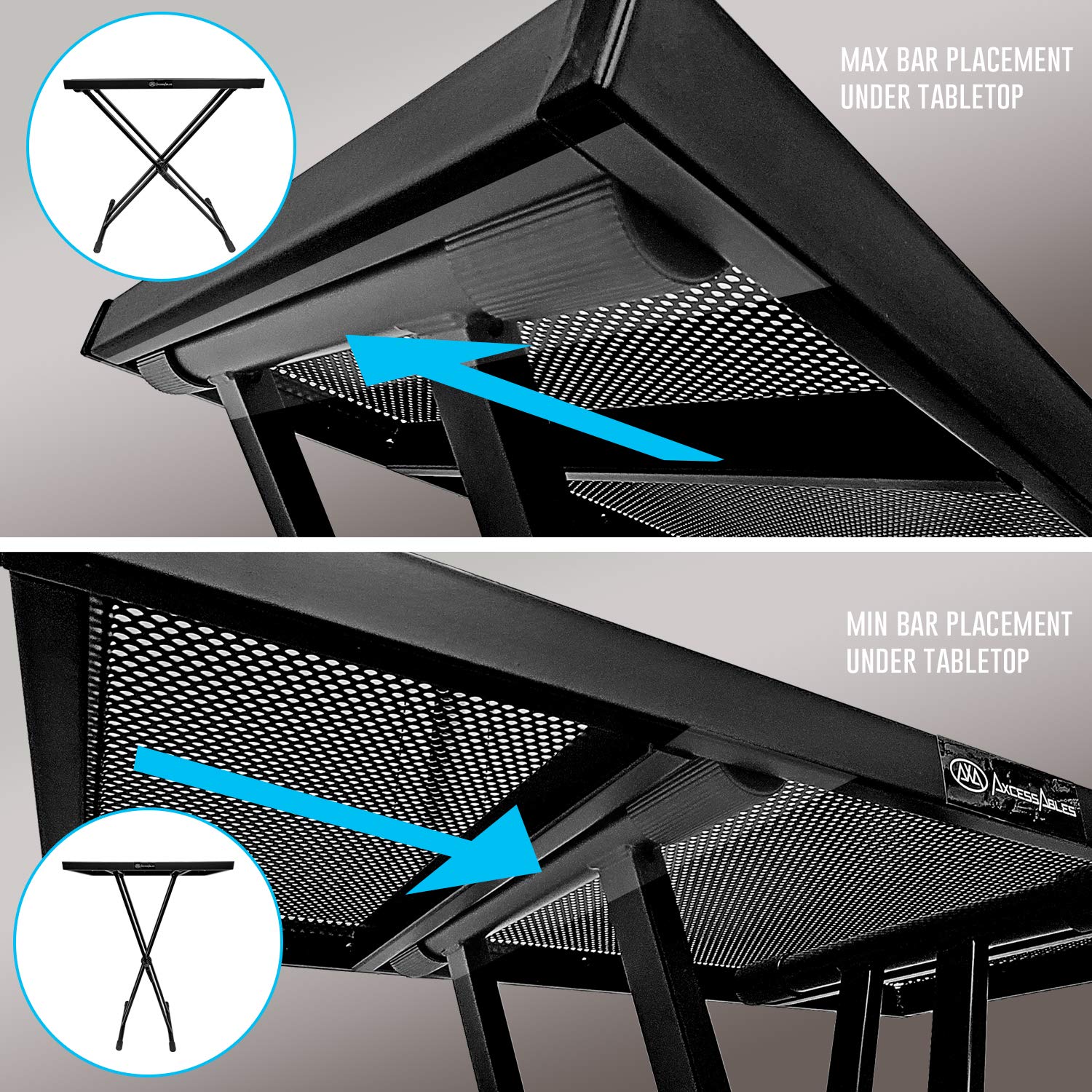 Lightweight Portable DJ Table Stand with Gig Bag - X Style Keyboard Stand & DJ Desk with Travel Case for Laptop, Controller, MIDI Keyboard & Synth | Perfect for Live Performances, Studio Sessions & Mobile DJ Gigs