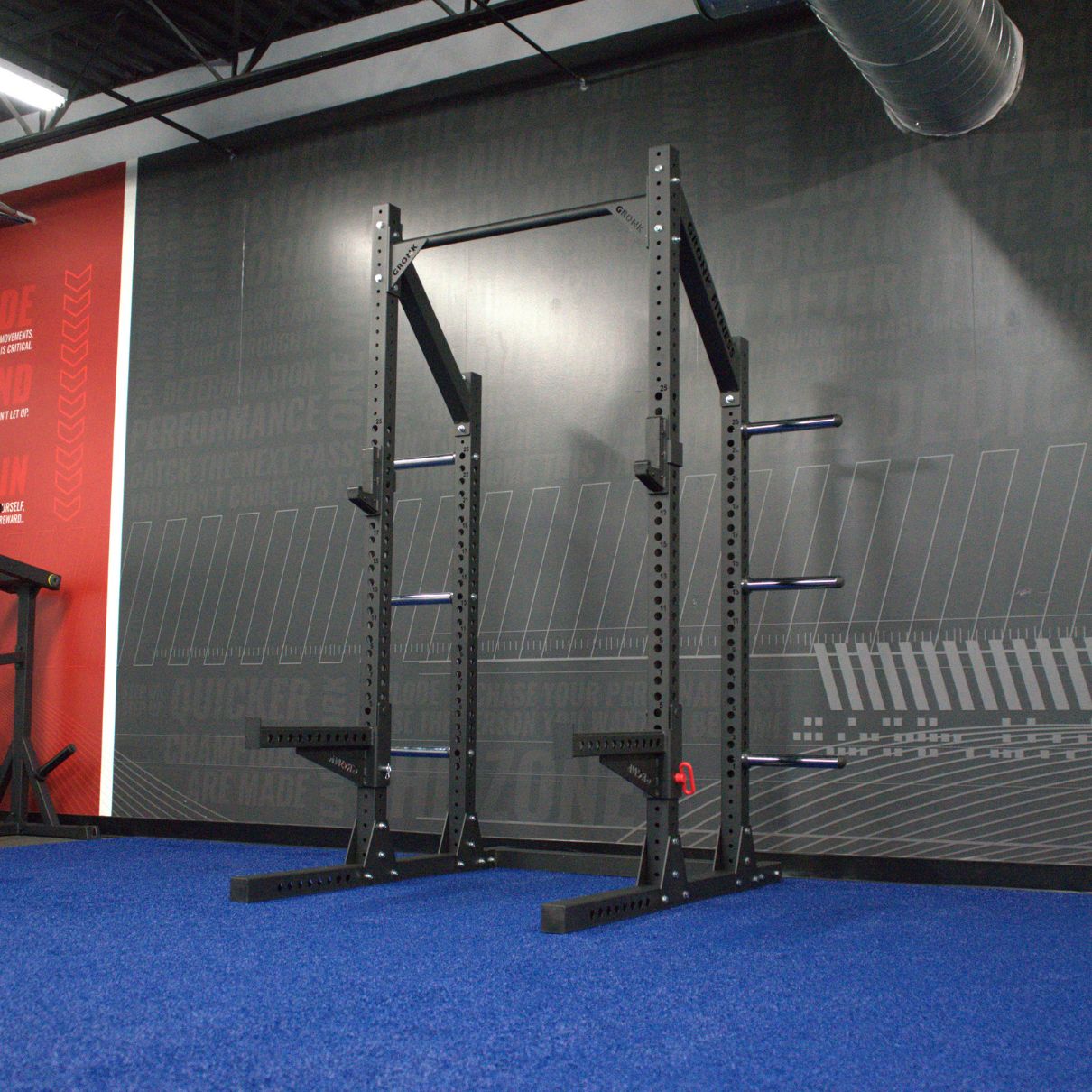 Gronk Fitness Commercial Half Rack - Heavy Duty Power Cage for Home & Gym Strength Training - Perfect for Squats, Bench Press, Pull-ups & Weightlifting Workouts