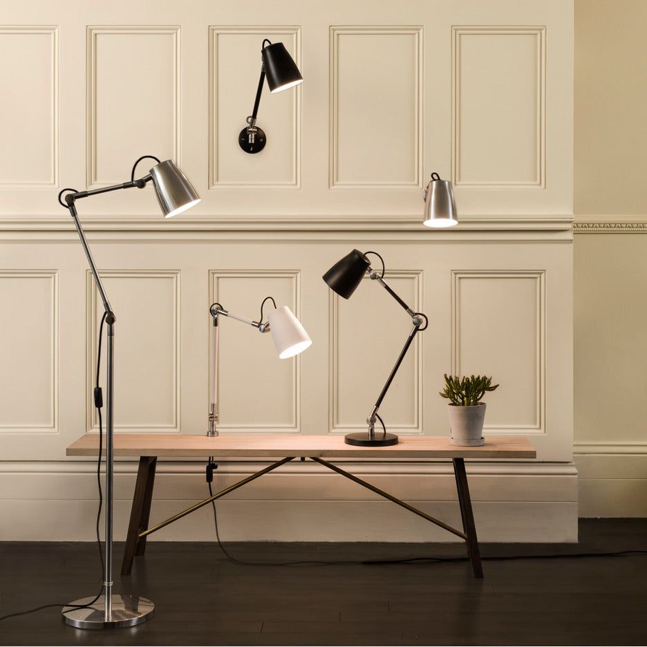 Atelier Grande Plug-in Task Light in Matt Black - Modern Desk Lamp for Home Office, Study & Reading