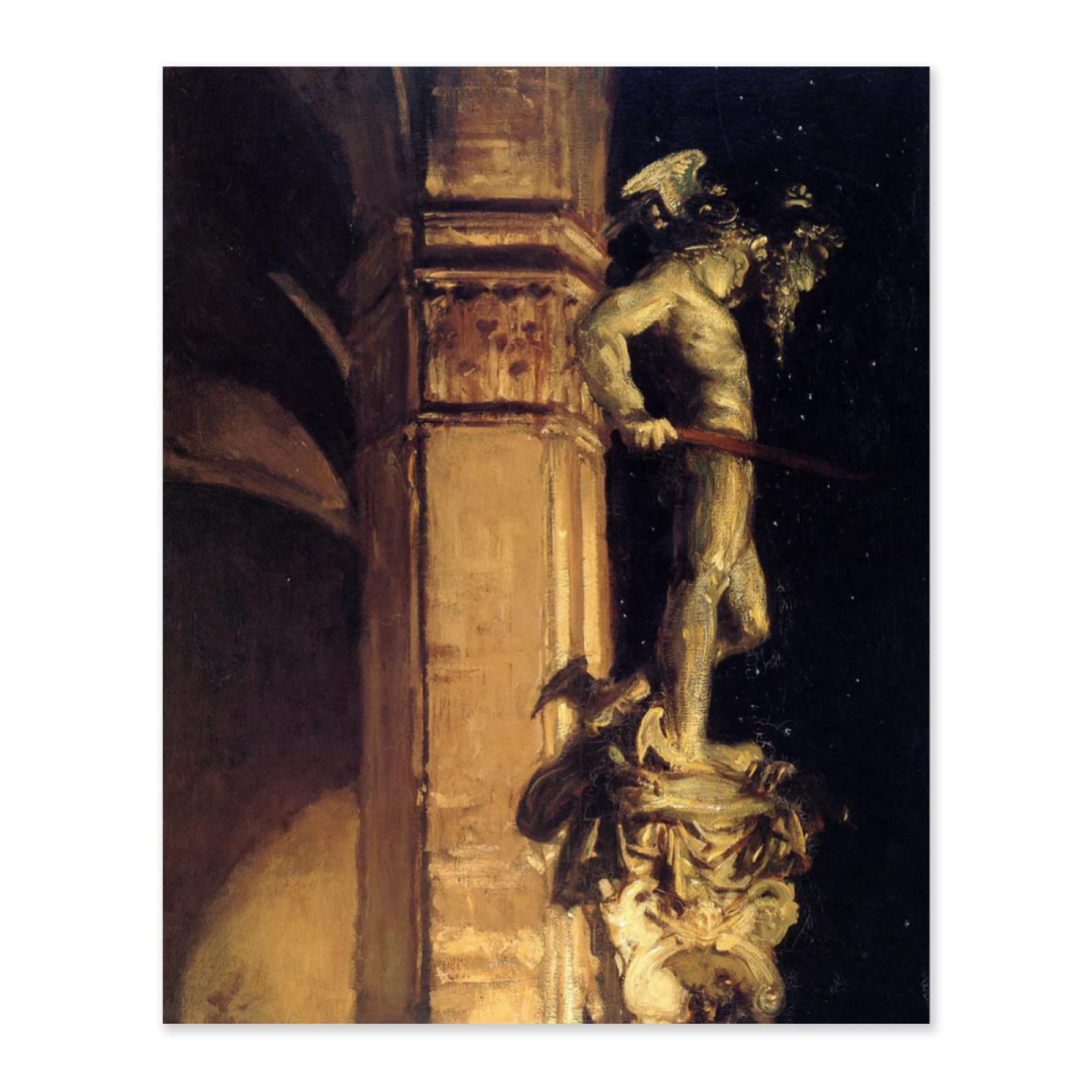 Perseus Statue by Night Oil Painting by Numbers Kit for Adults & Beginners - DIY Art Set for Home Decor & Relaxation