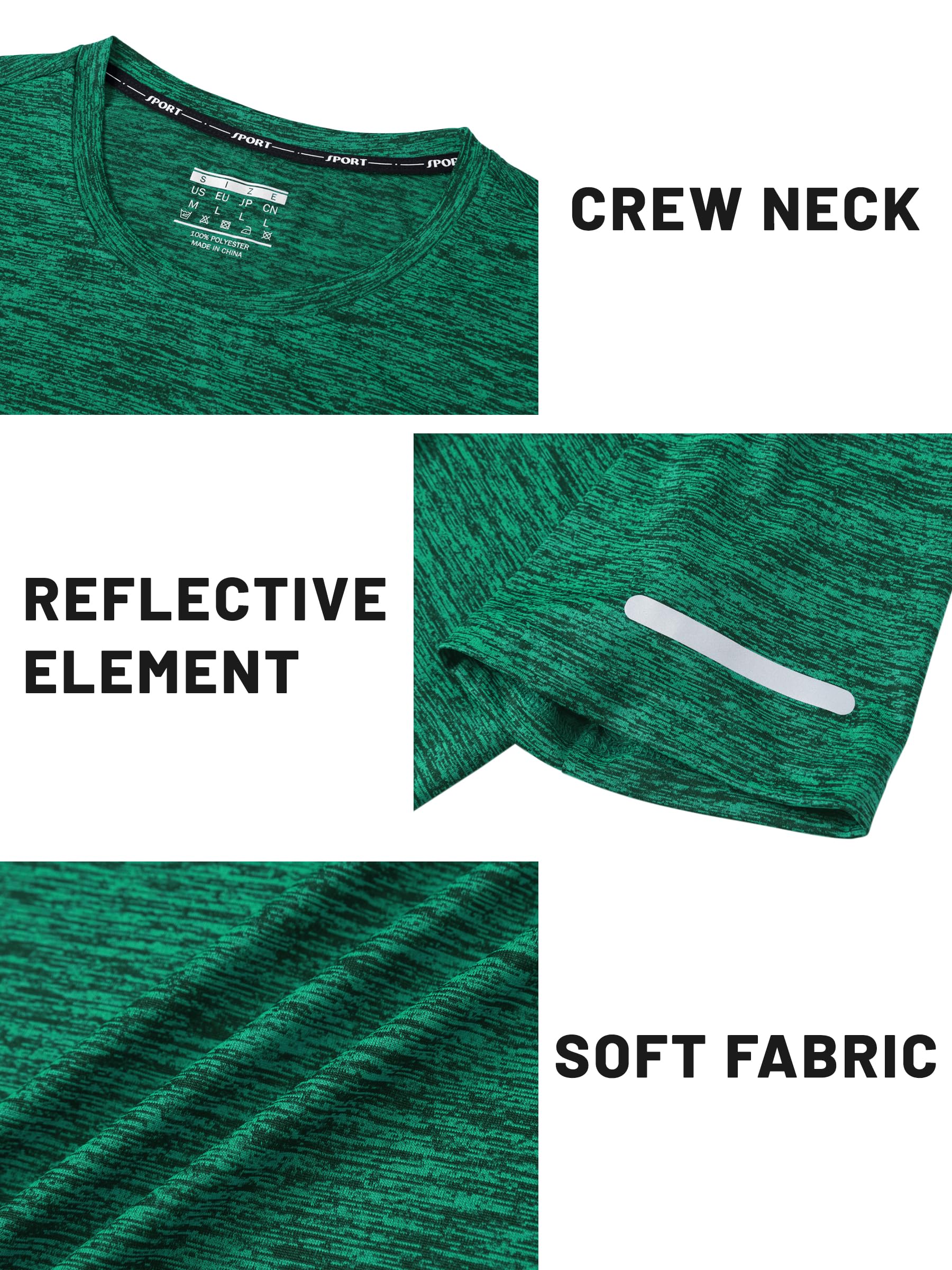 TACVASEN Men's Workout Shirts - Short Sleeve Athletic Dry Fit T-Shirts for Running, Gym & Training - Breathable Moisture Wicking Crewneck Tee for Active Lifestyle & Sports