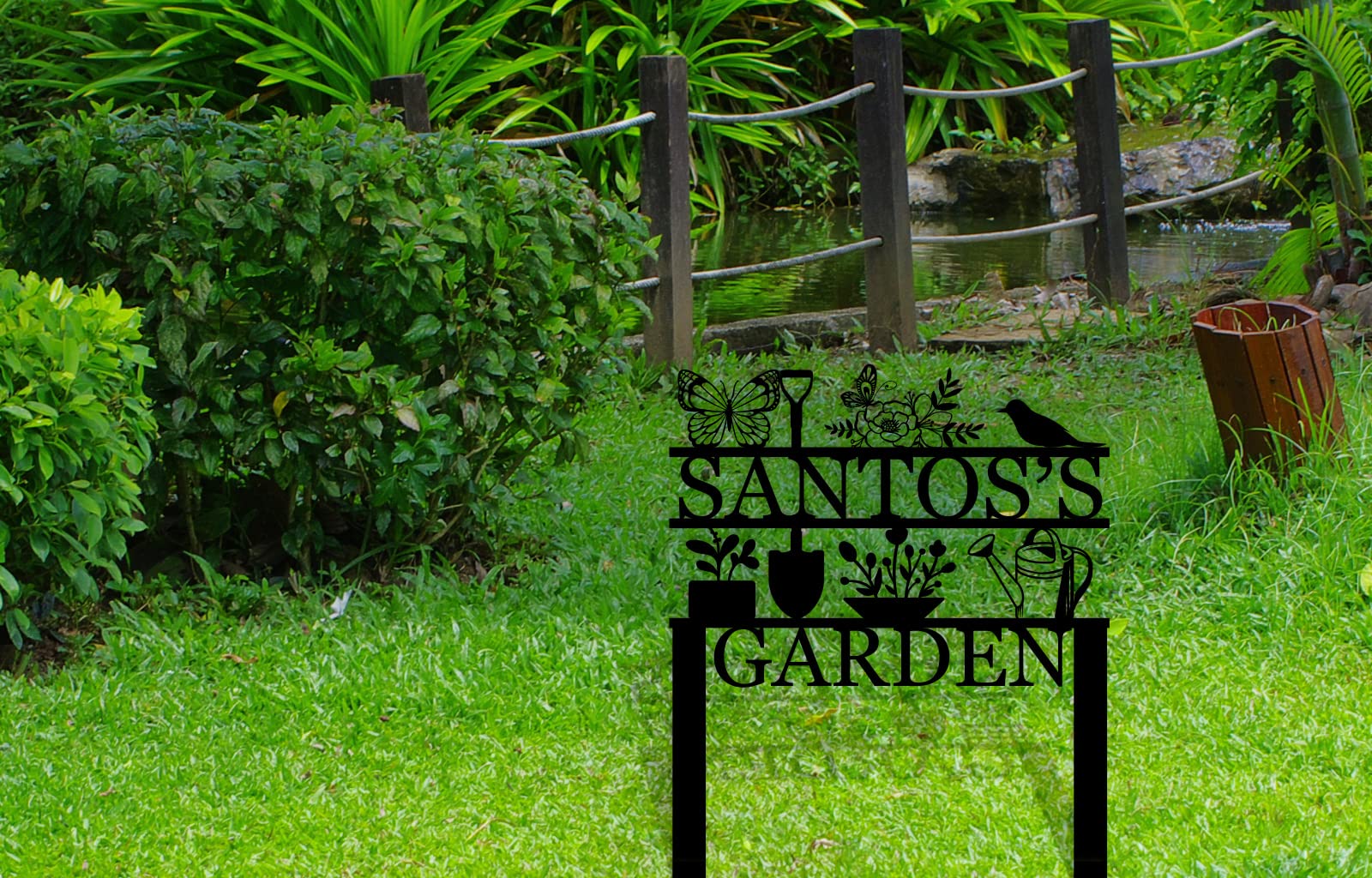Custom Personalized Garden Signs with Name - Outdoor Garden Decor for Flower Beds, Walkways & Home Landscaping | Unique Gift for Garden Lovers