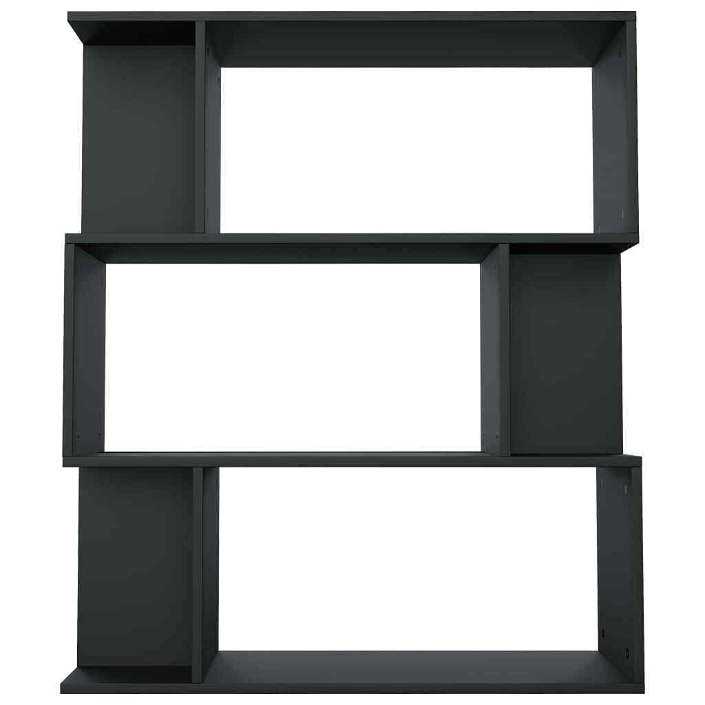 GXP Black Chipboard Book Cabinet & Room Divider - 5-Tier Bookshelf for Home Office, Living Room, Bedroom - Space Saving Storage Solution for Books, Decor & Room Organization